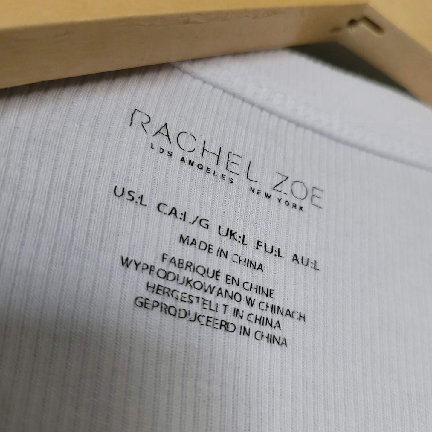 White Fitted Ribbed Tank - Rachel Zoe (L)