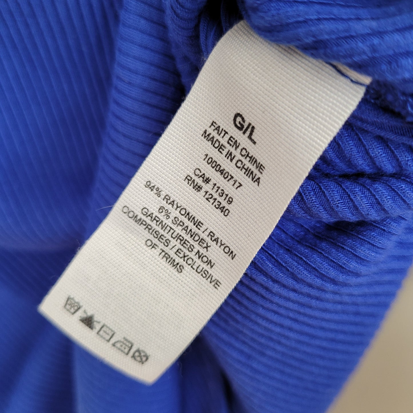 Blue Ribbed Henley Bodysuit - Garage (Large)