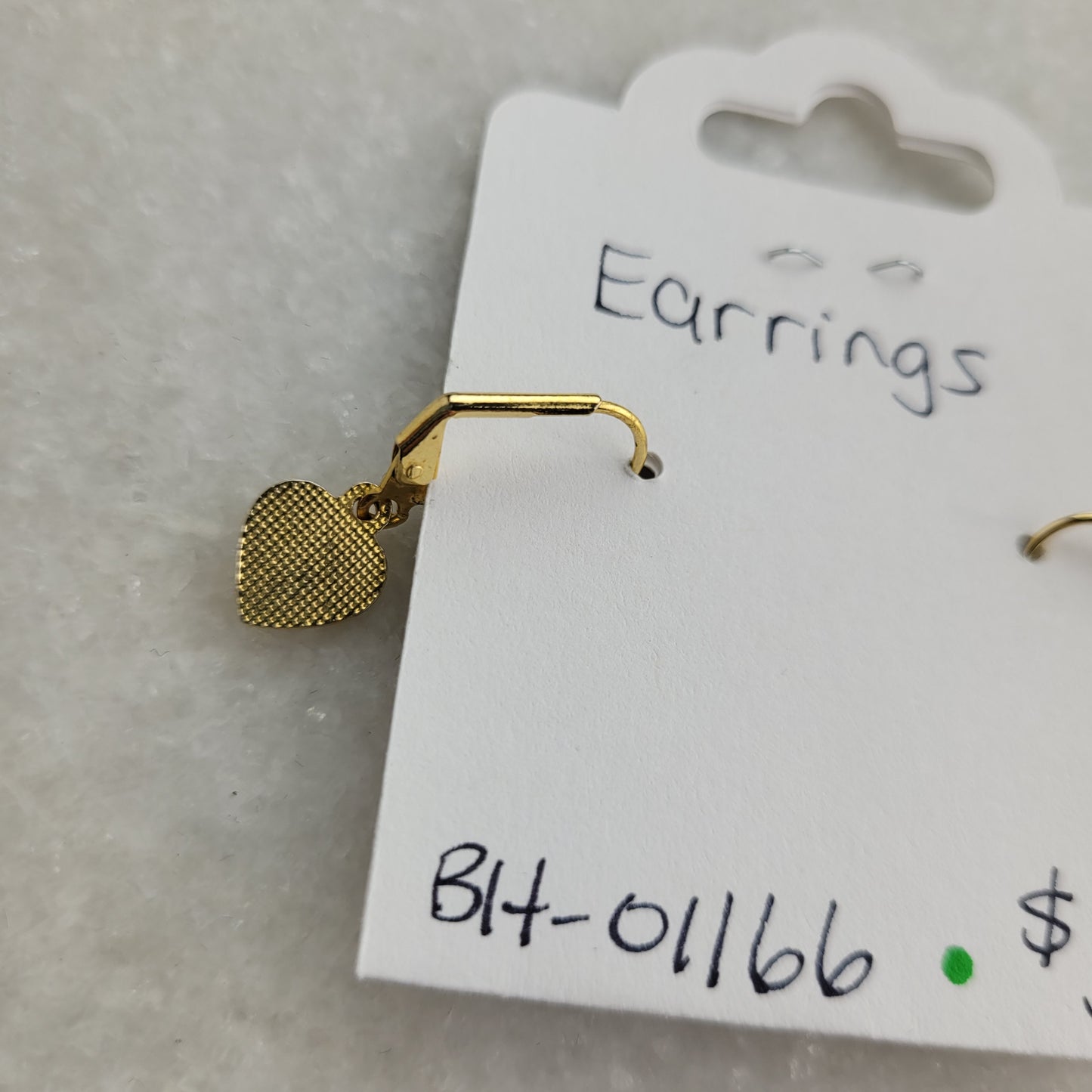 Gold-Tone Crystal Heart Dangle Earrings