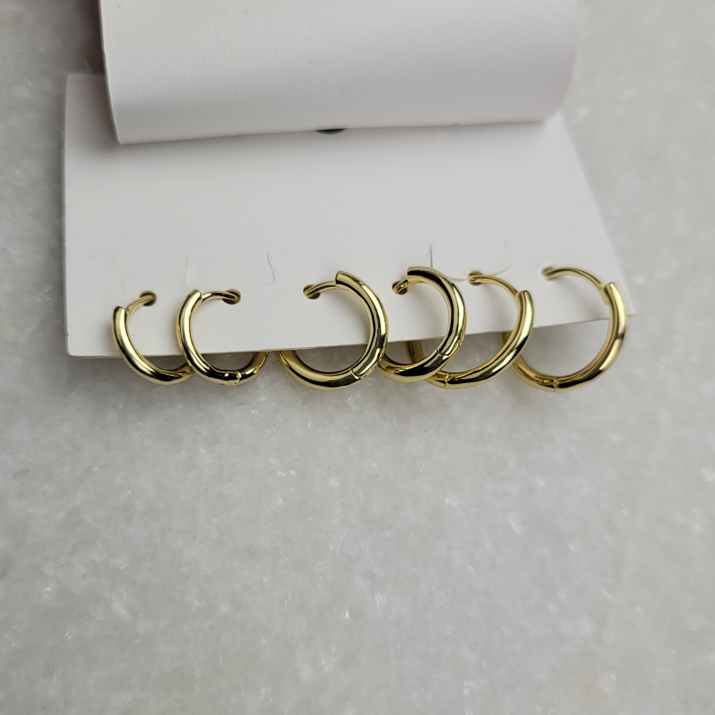 Gold Tone Hoop Earring Set - 3 Pairs