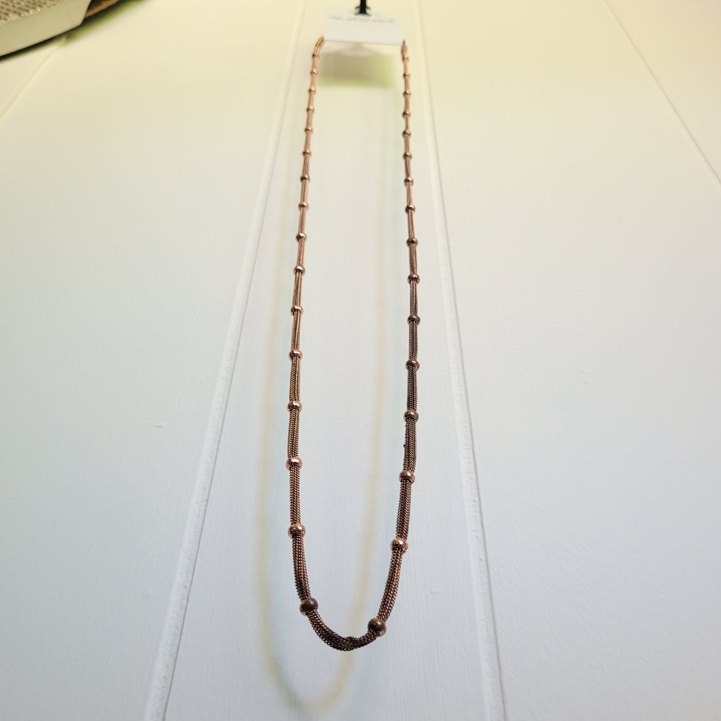 Rose Gold Beaded Chain Necklace