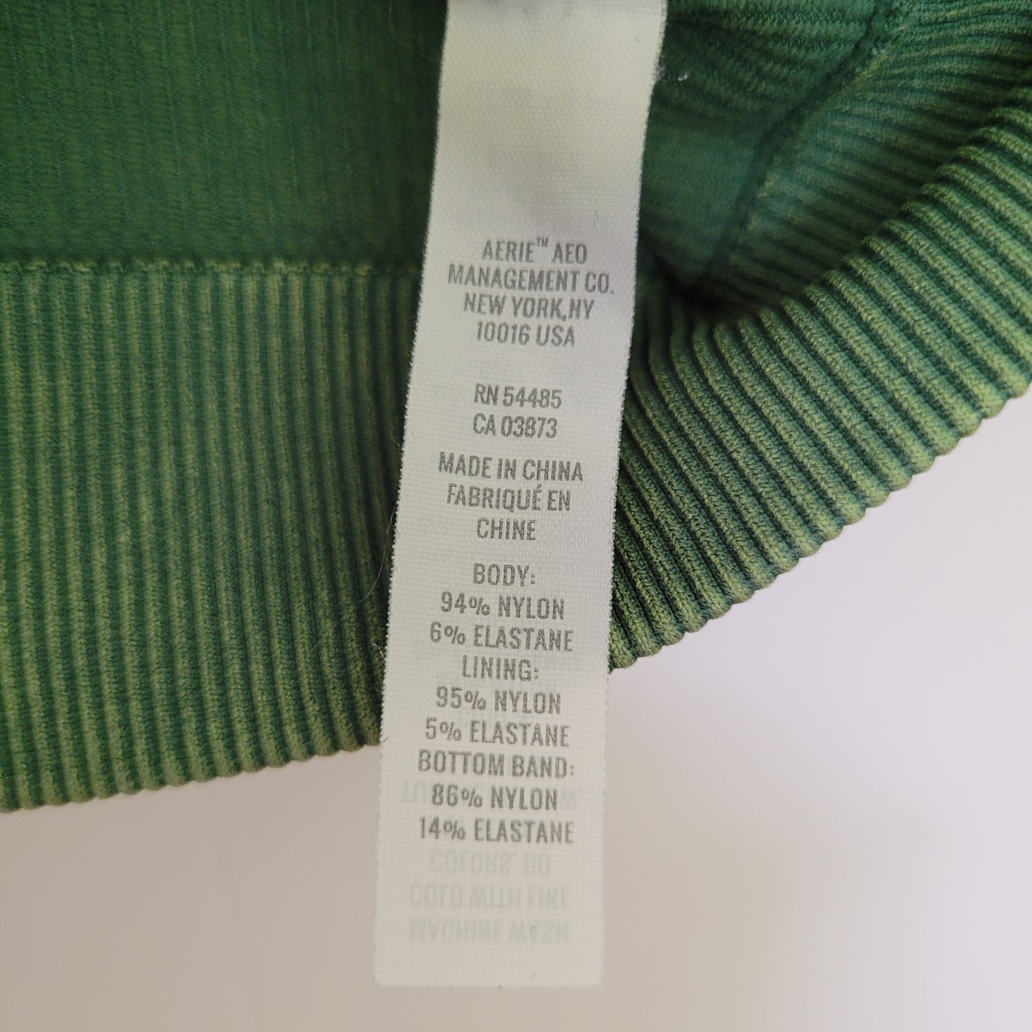 Green Ribbed Cutout Crop Top - Aerie (Size M)