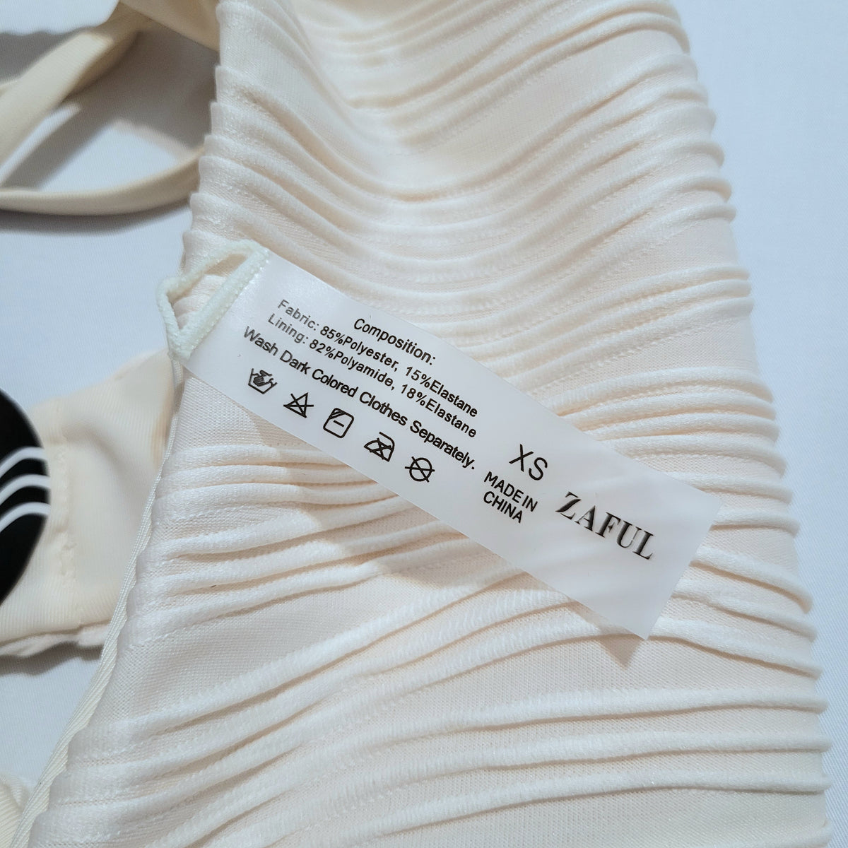 Cream Ruched Underwire Bikini Set - Zaful (XS)