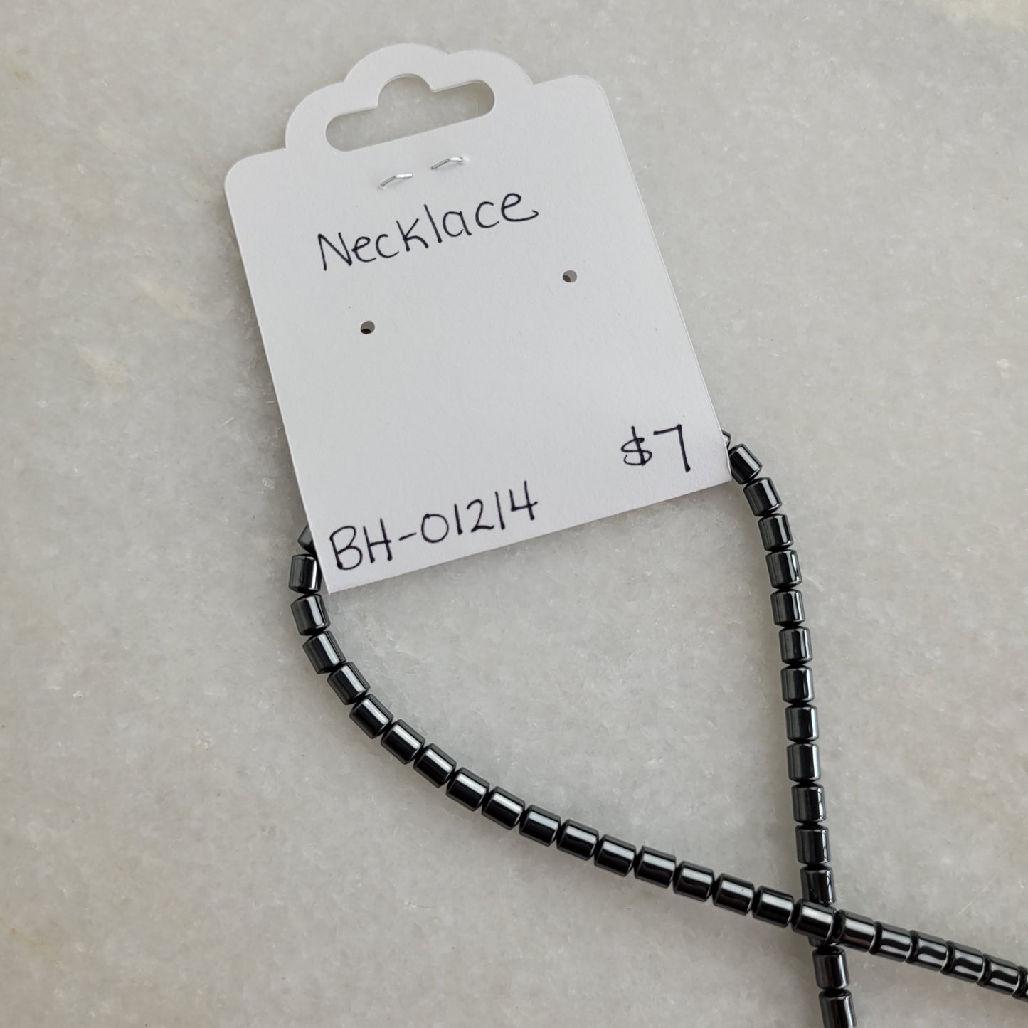 Gunmetal Hematite Bead Statement Necklace