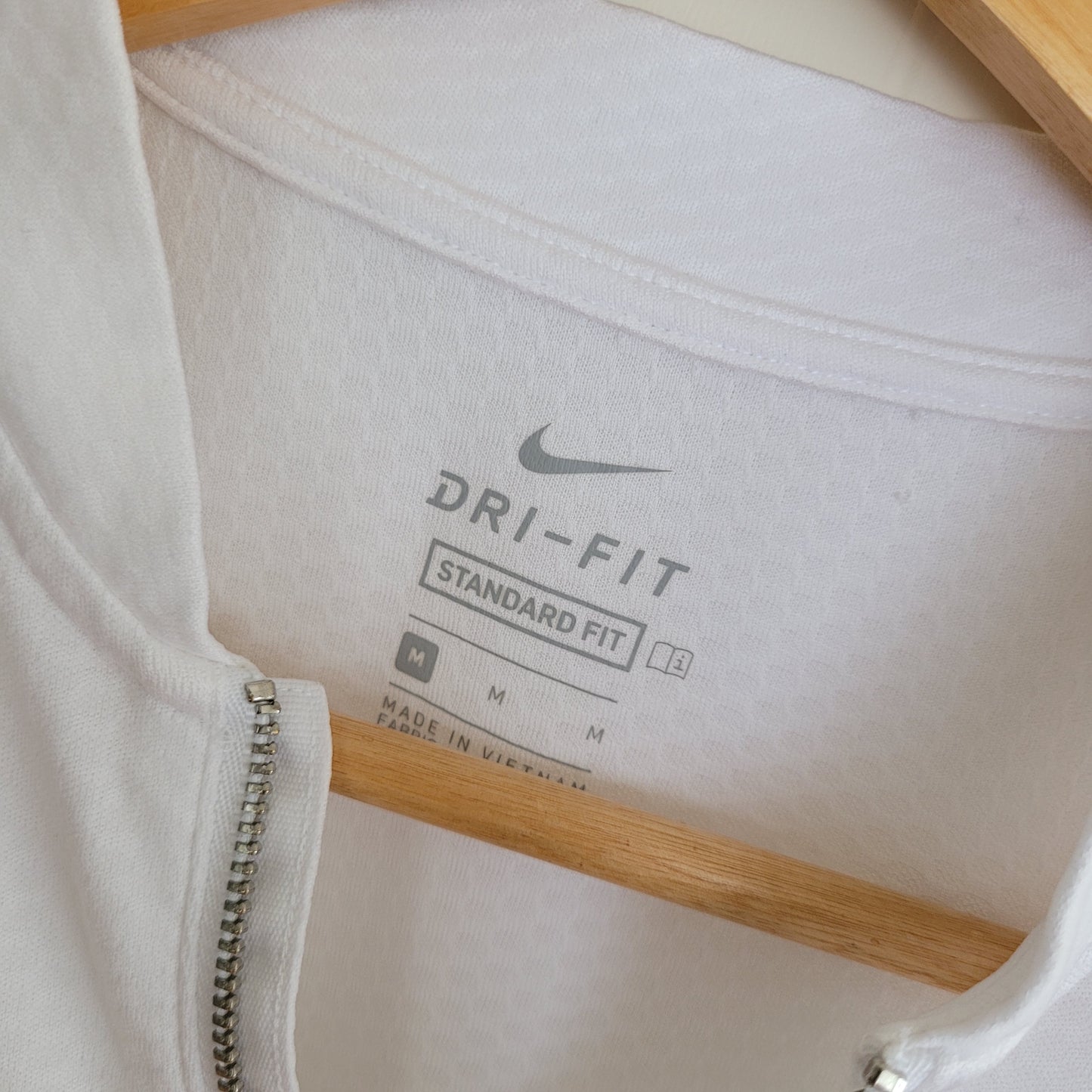 White Dri-FIT Zip Neck Tank - Nike (Size M)