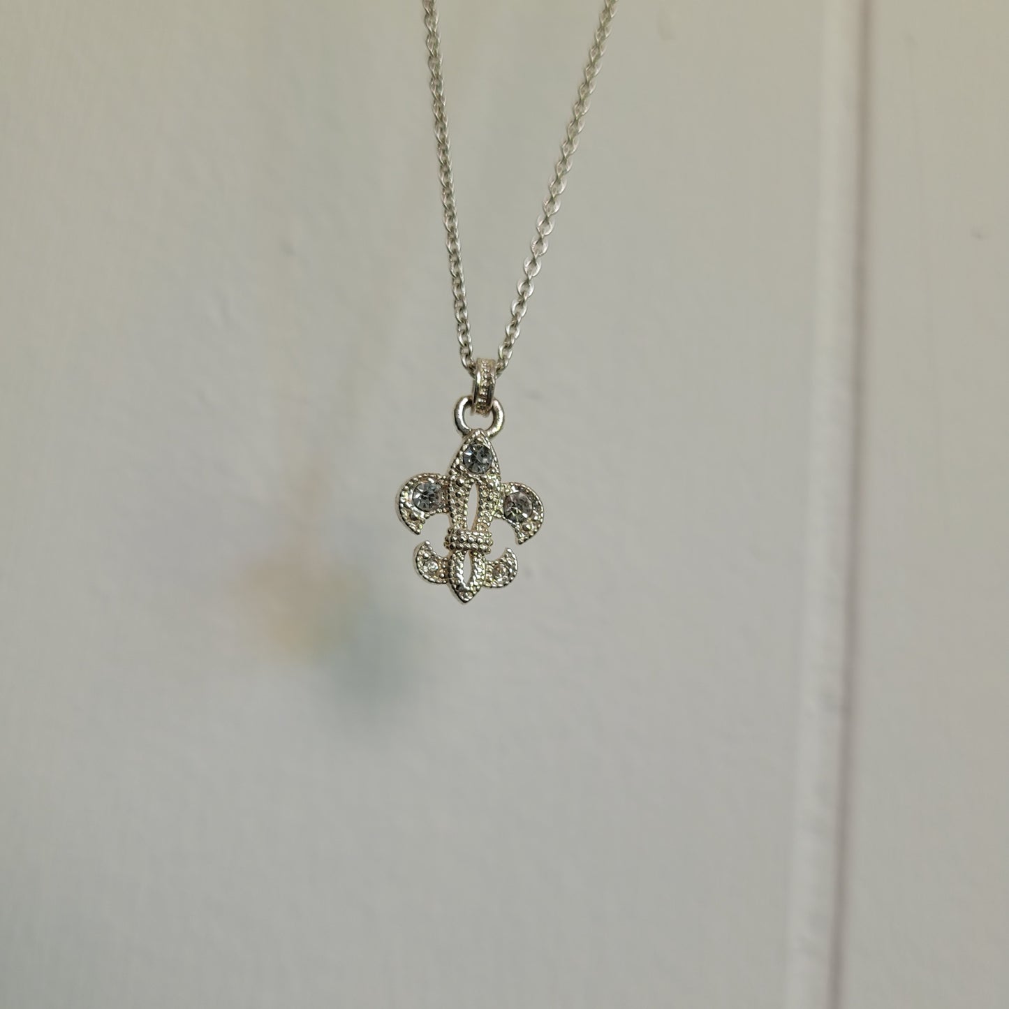 Crystal Fleur-de-Lis Pendant Necklace