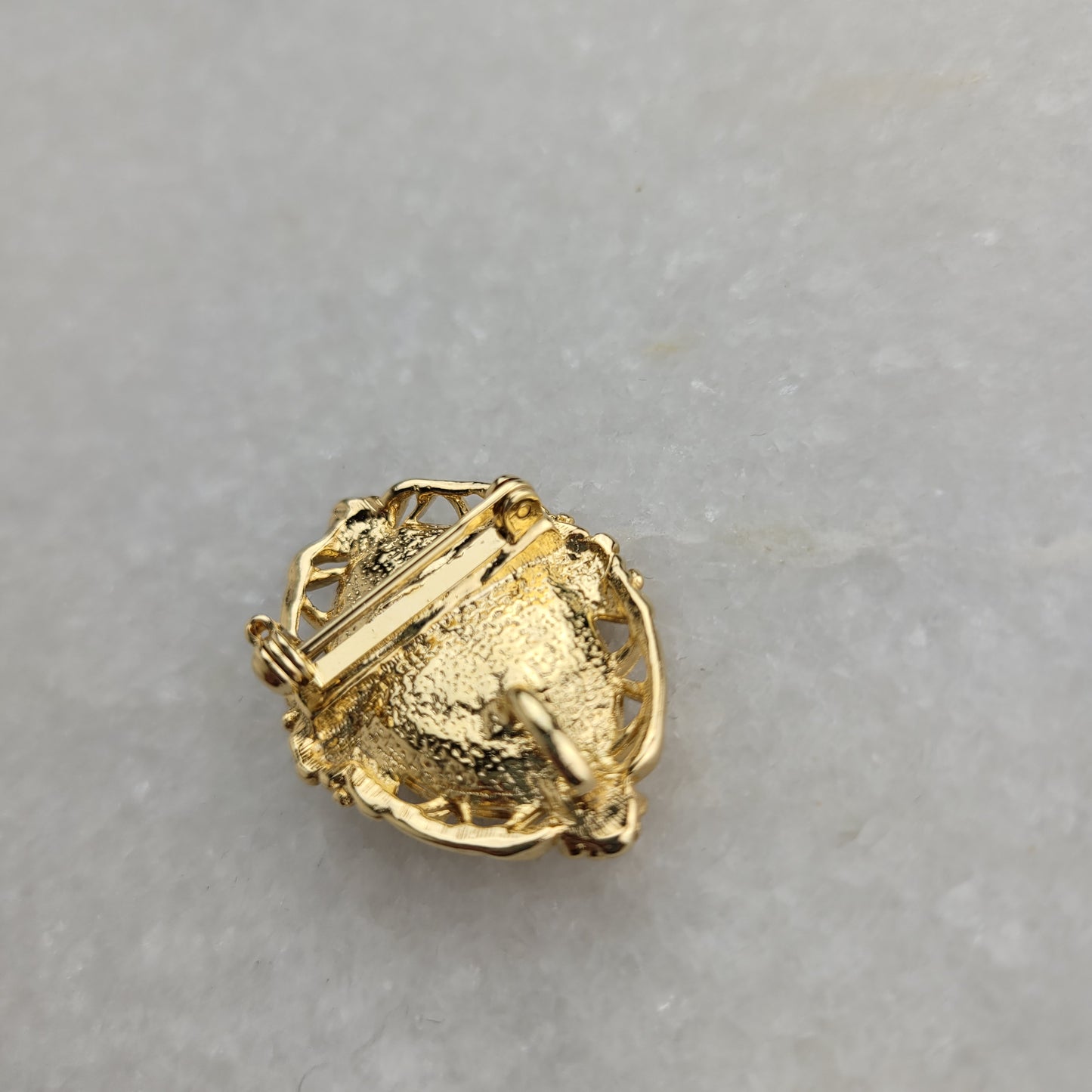 Vintage Gold-Tone Pink Rose Convertible Brooch Pendant