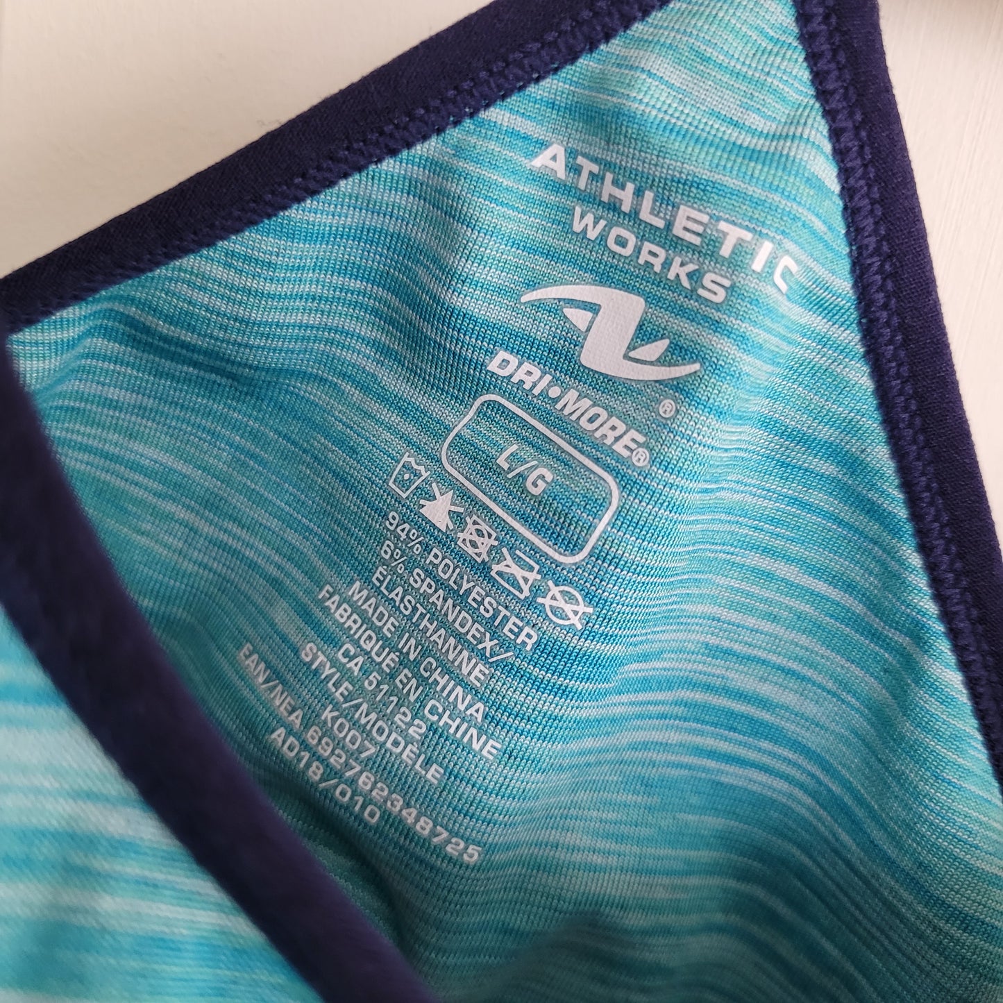 Teal Strappy Back Sports Bra - Athletic Works (Size Large)