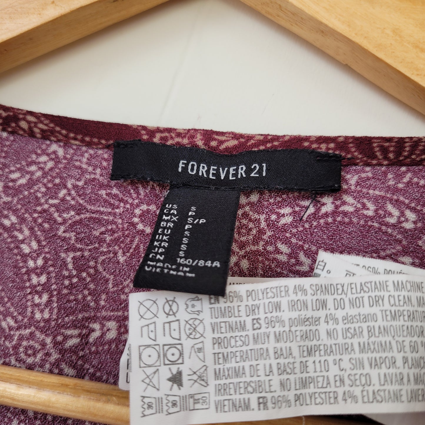 Burgundy Printed Shift Dress - Forever 21 (Small)