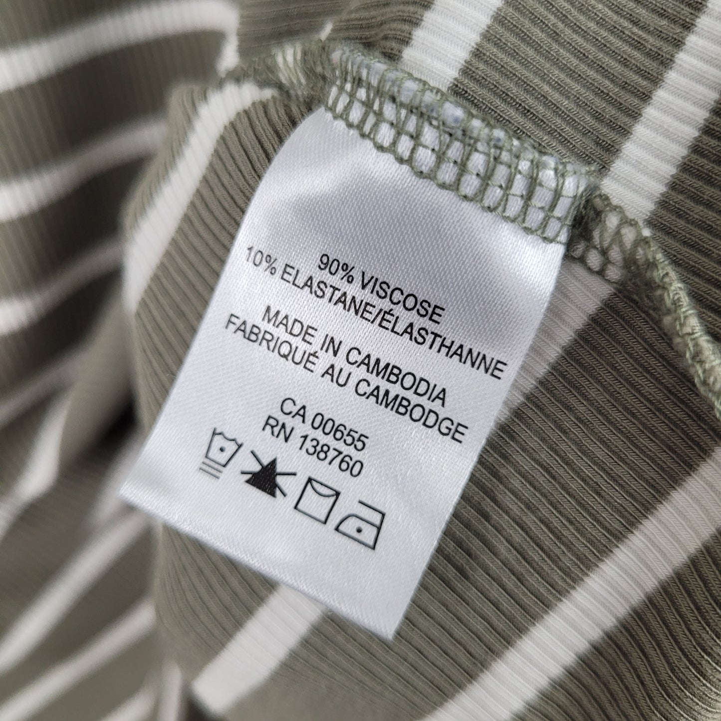Olive Green Striped Ribbed Tank Top - Reitmans Essentials (2X)