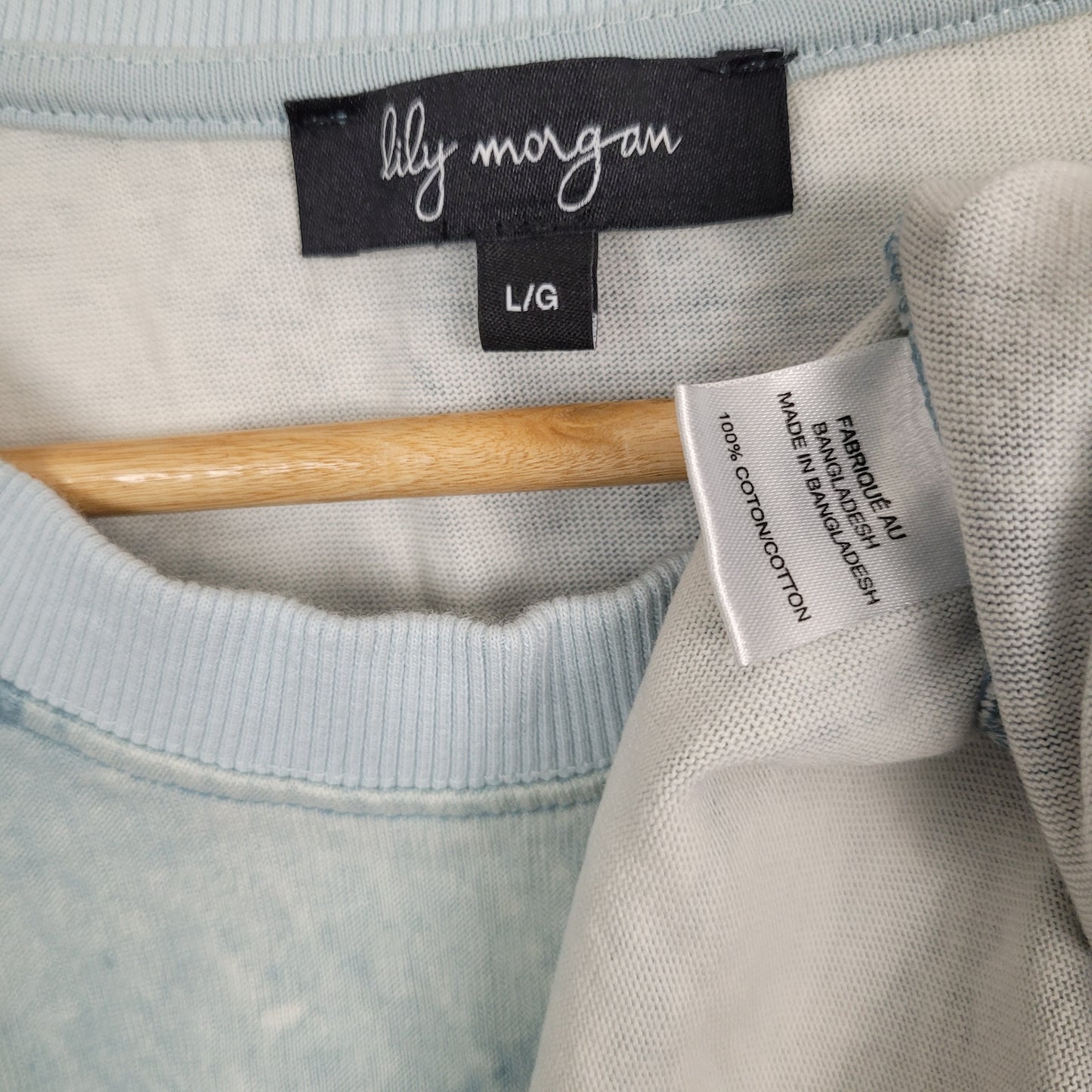 Blue Watercolor Print Boxy Tee - Lily Morgan (Large)