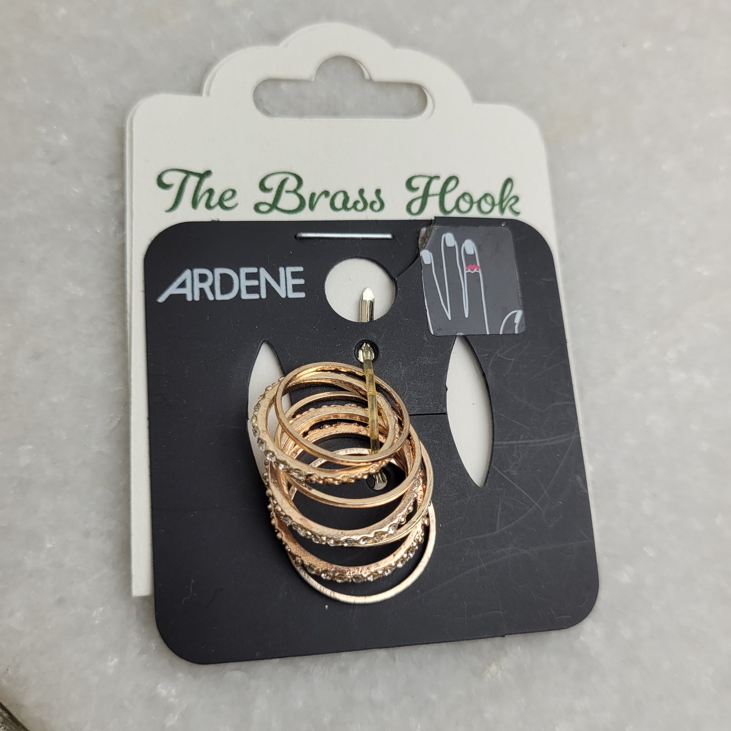 Gold Tone Rhinestone Ring Set - Ardene (5 Piece)