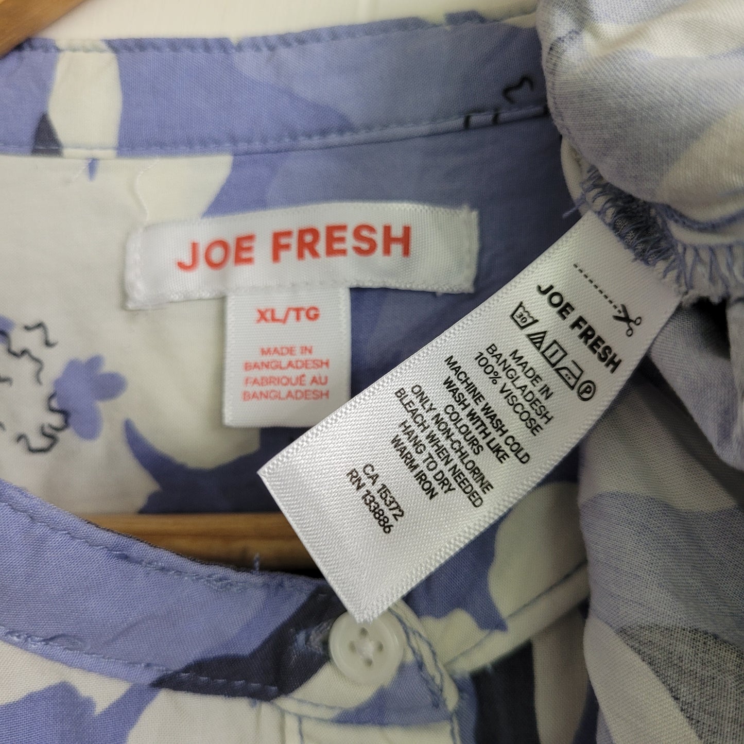 Lilac Floral Tie Front Blouse - Joe Fresh (XL)