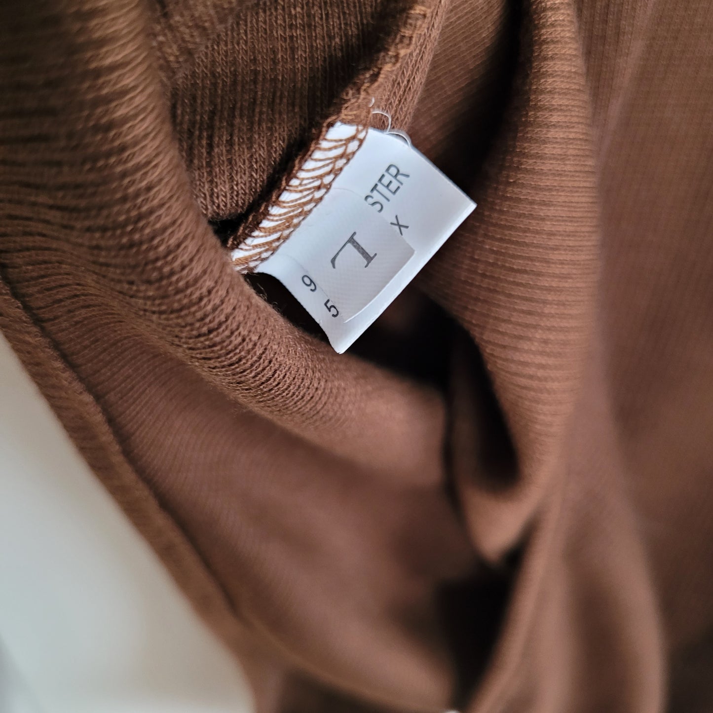 Brown Ribbed Open Back Long Sleeve Bodysuit - Unbranded (Large)