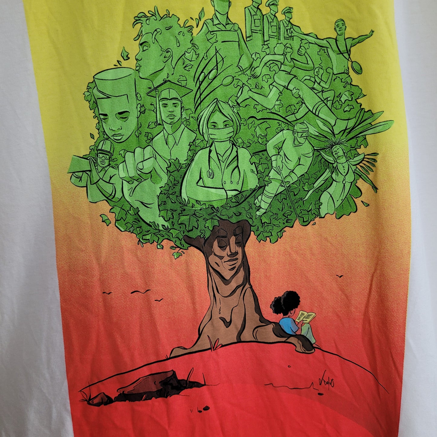 Cream Blak Brush Black History Month Graphic Tee (Size M)