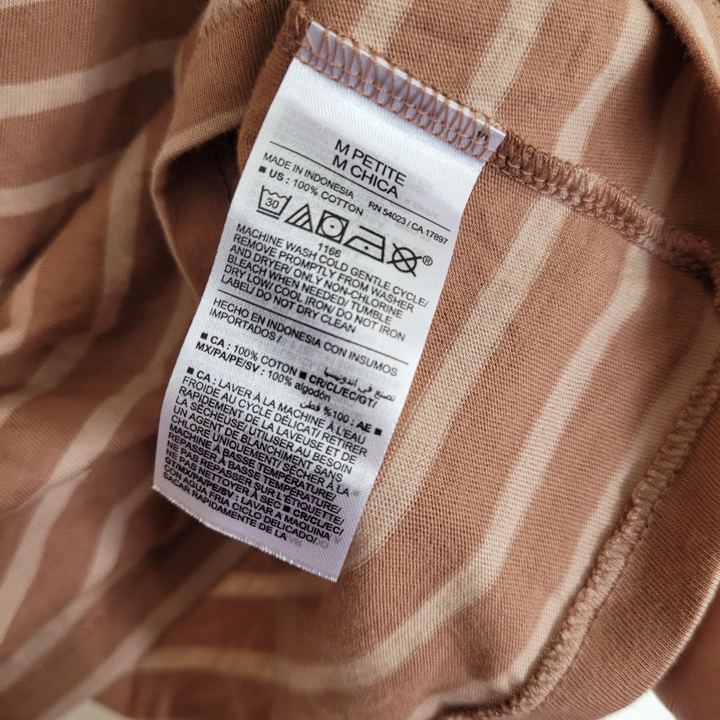 Mocha & Cream Striped Long Sleeve Tee - Old Navy (Petite Medium)