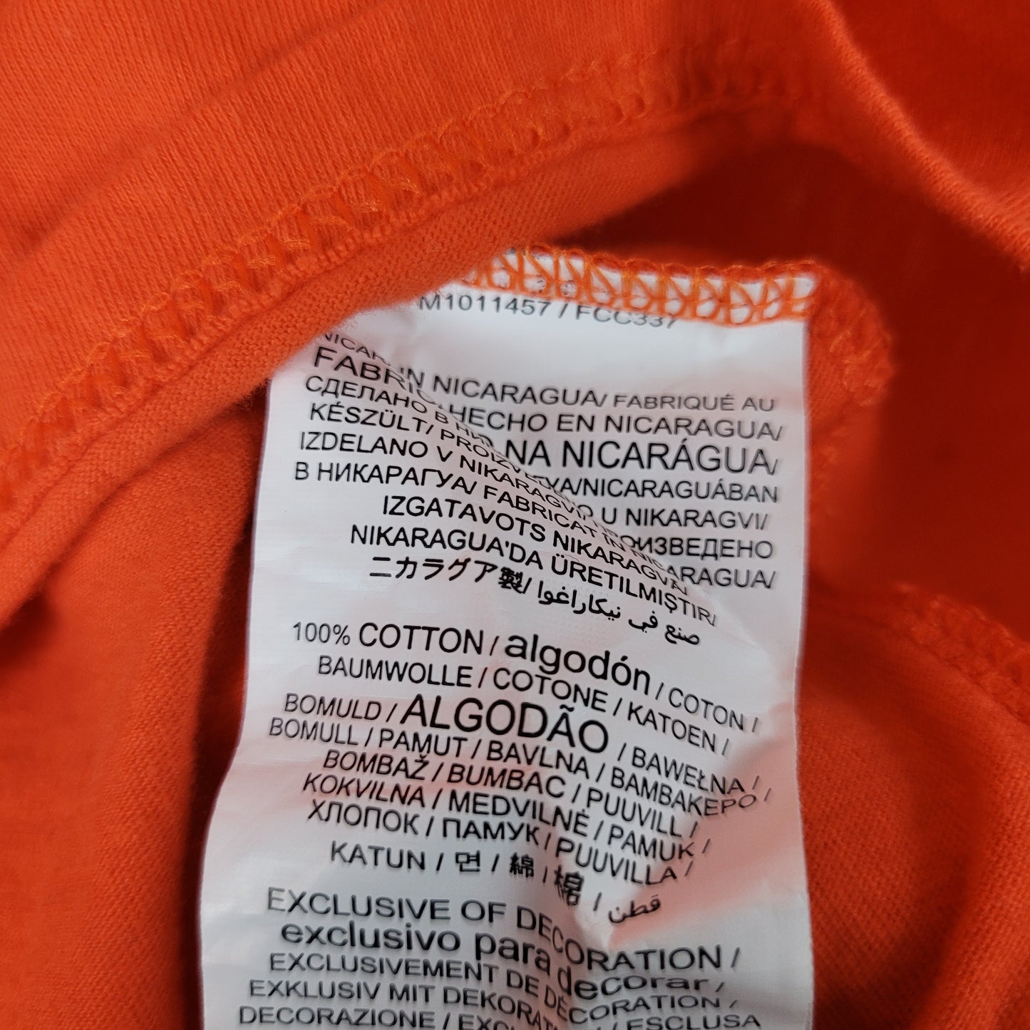 Orange Cotton V-Neck Tee - Medium