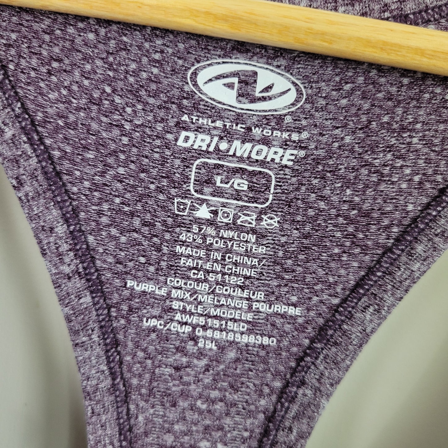 Purple Racerback Active Tank Top - Athletic Works DriMore (Large)