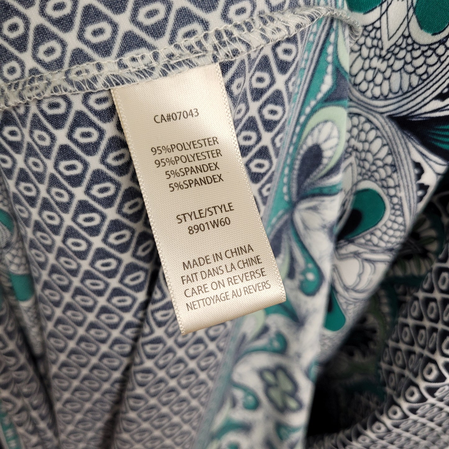 Navy & Teal Geometric Maxi Dress - Max Studio (Large)
