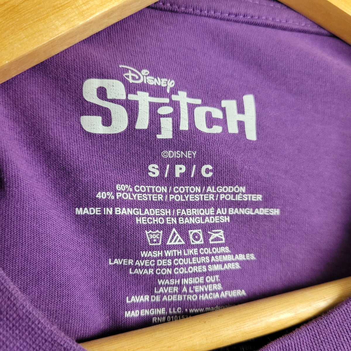 Purple Stitch Experiment 626 Graphic Tee - Disney (Size S)