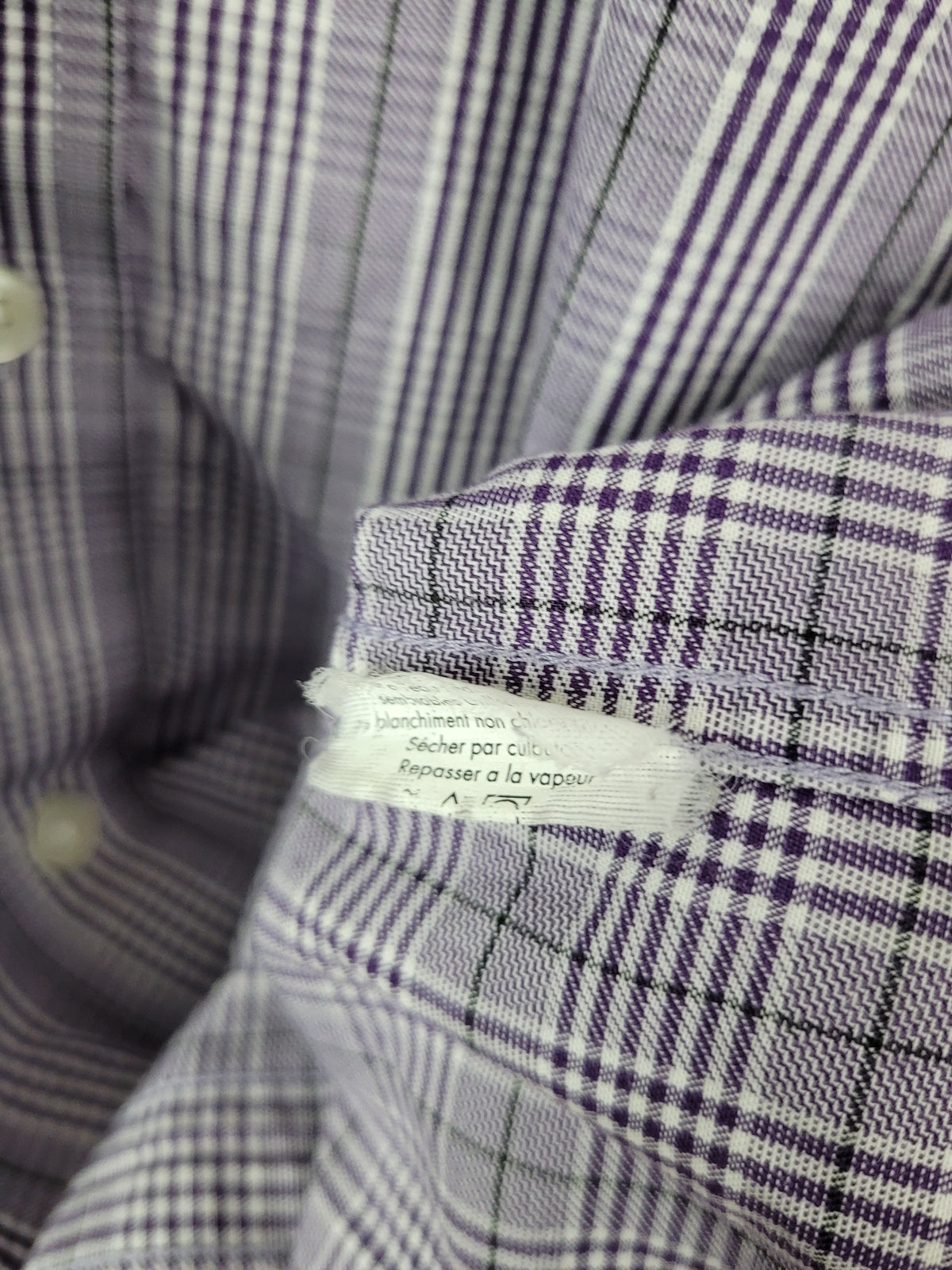 Michael Kors Large Purple Plaid Long Sleeve Button-Up Shirt