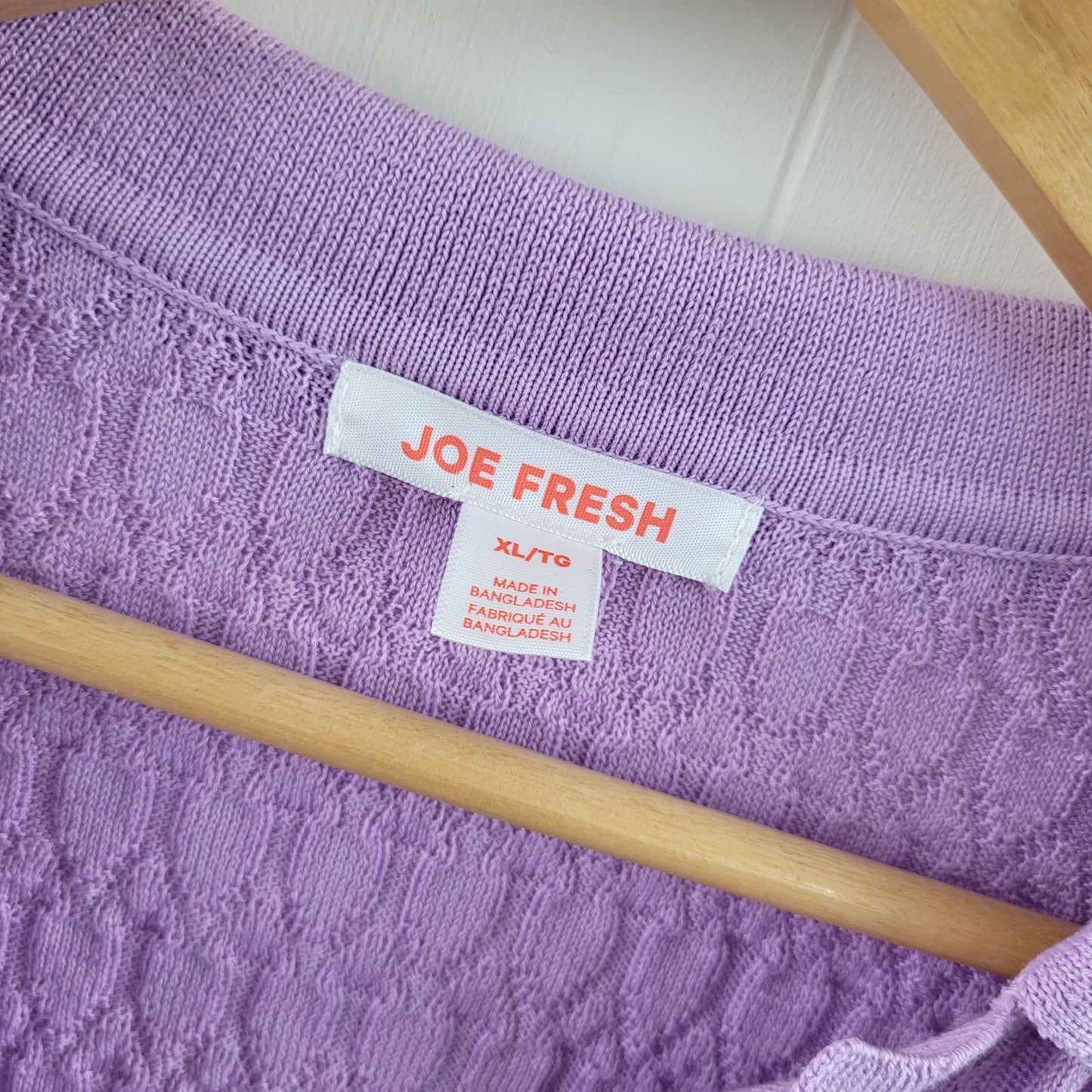 Lavender Purple Textured Knit Sweater - Joe Fresh (XL)
