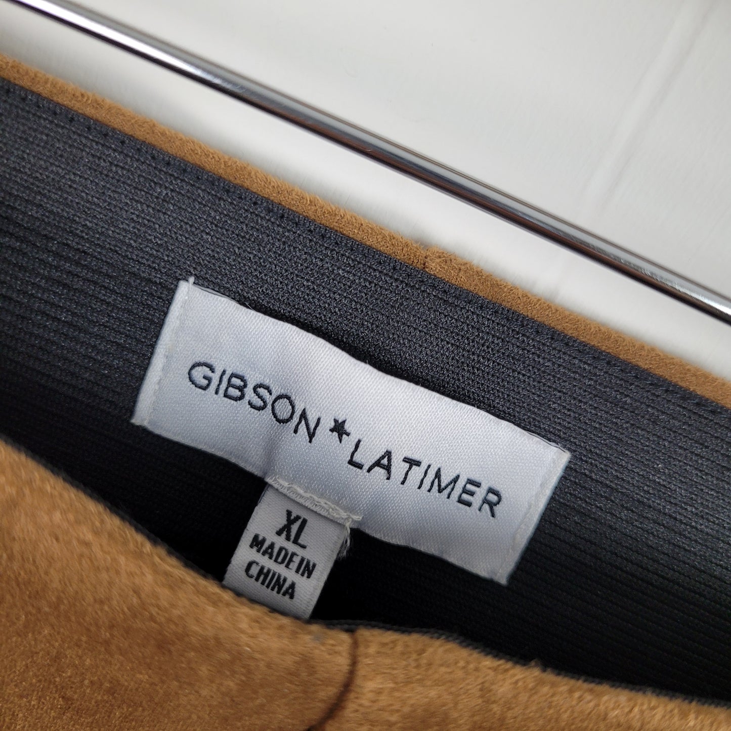 Camel Faux Suede Slim Pants - Gibson & Latimer (XL)