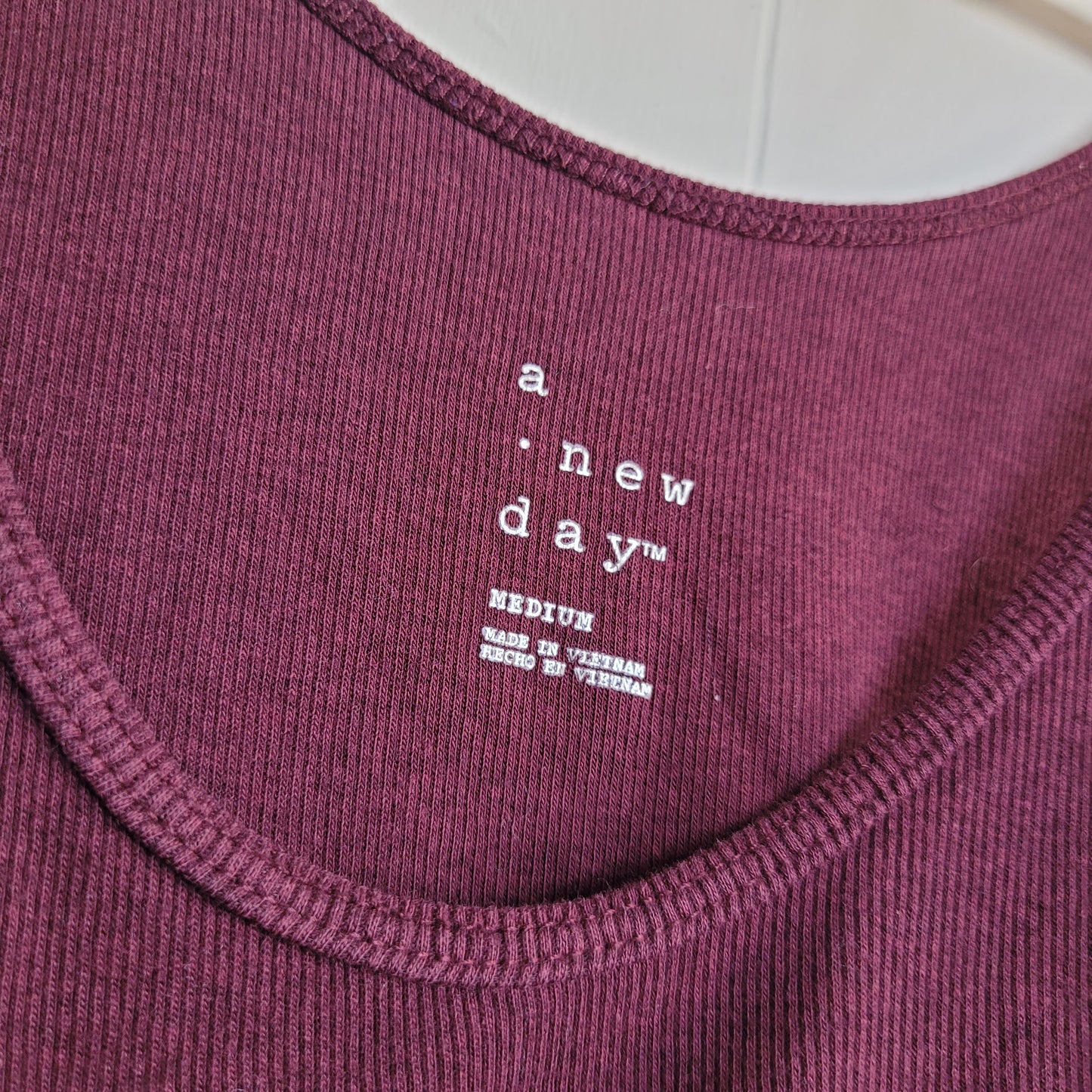 Burgundy Ribbed Tank - A New Day (Medium)
