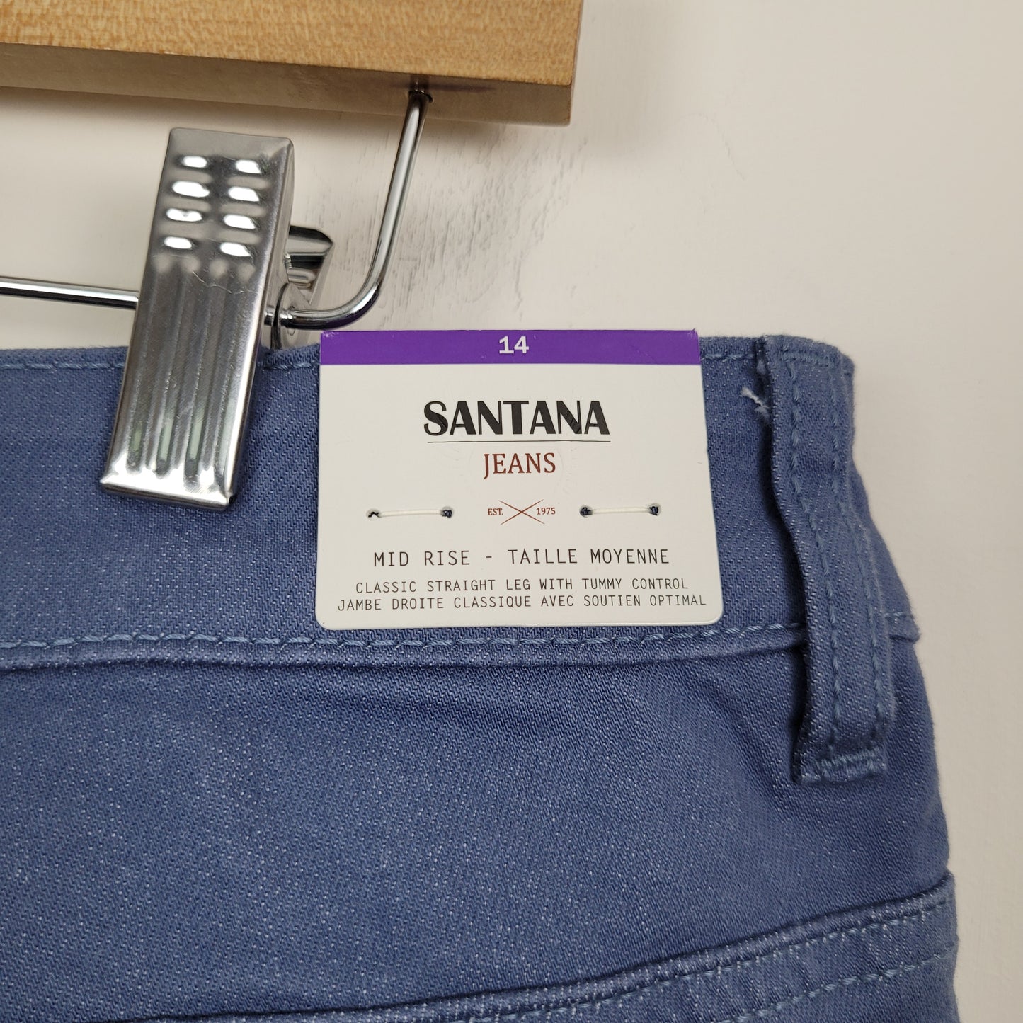 Blue Cropped Tummy Control Pants - Santana Jeans (Size 14)