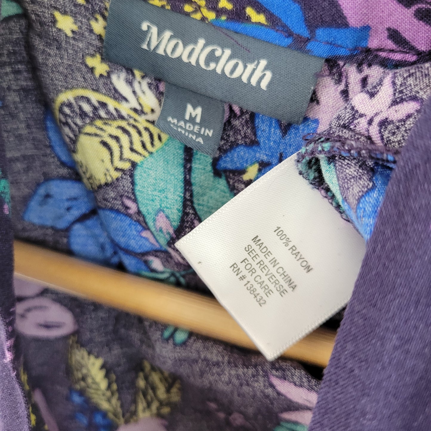 Purple Tropical Print Button-Up Romper - ModCloth (Medium)