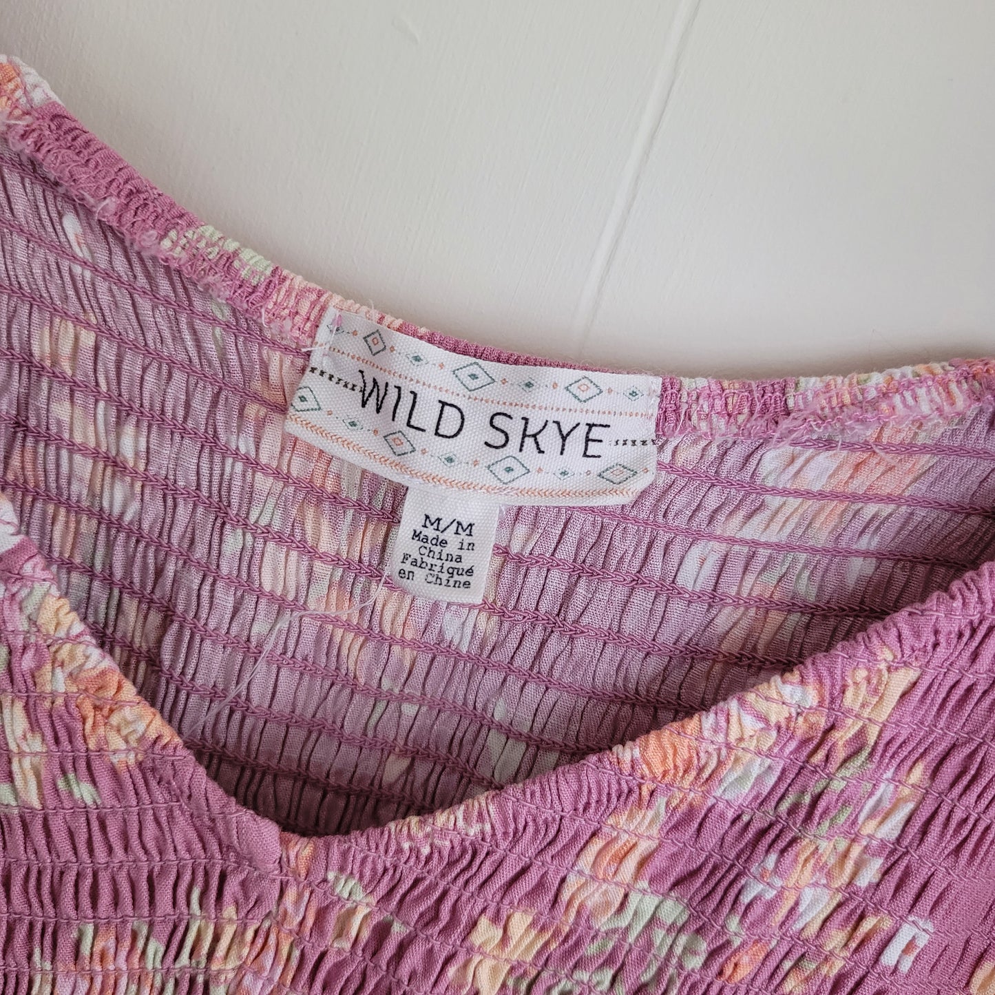 Pink Floral Smocked Dress - Wild Skye (Medium)