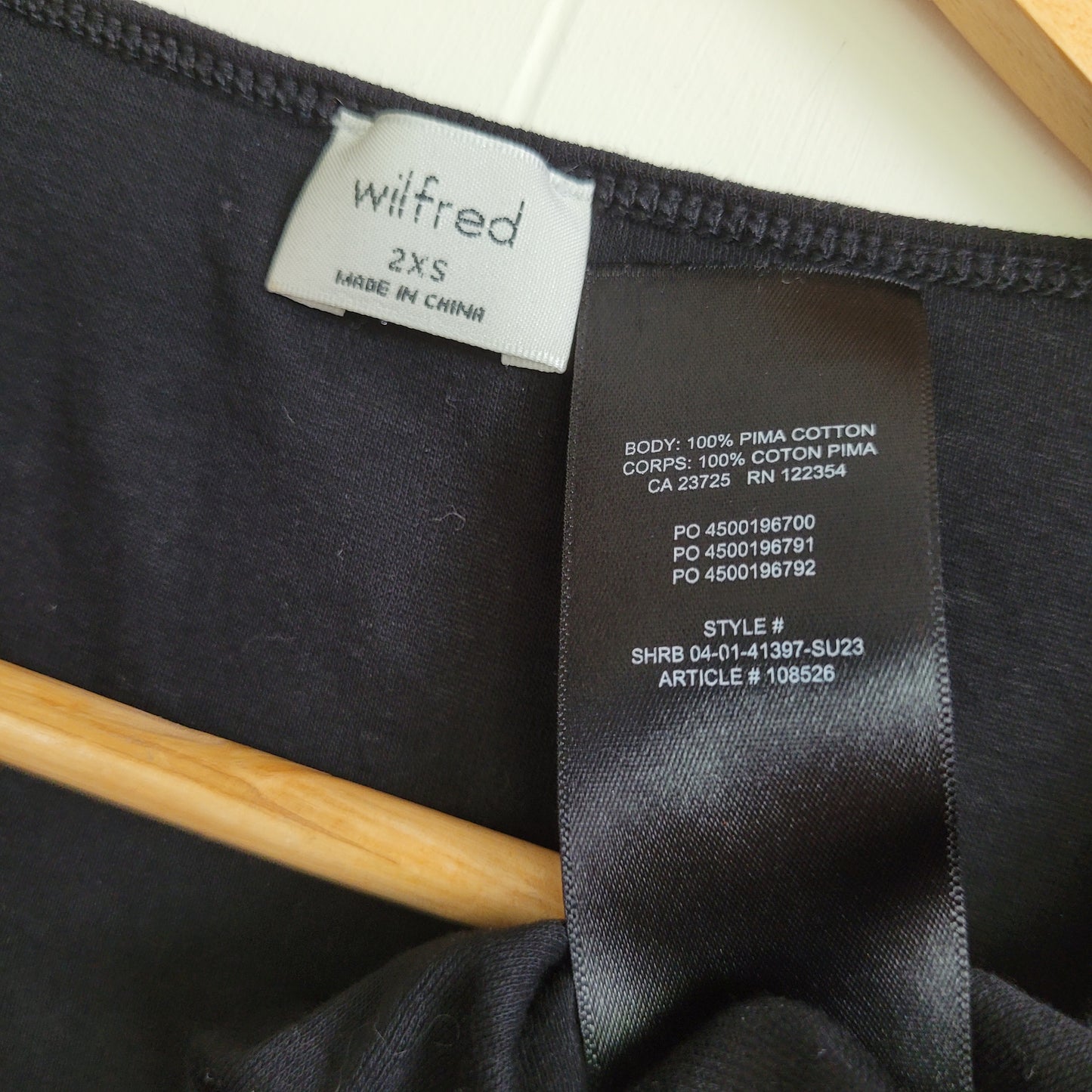 Black Pima Cotton Tee - Wilfred (2XS)