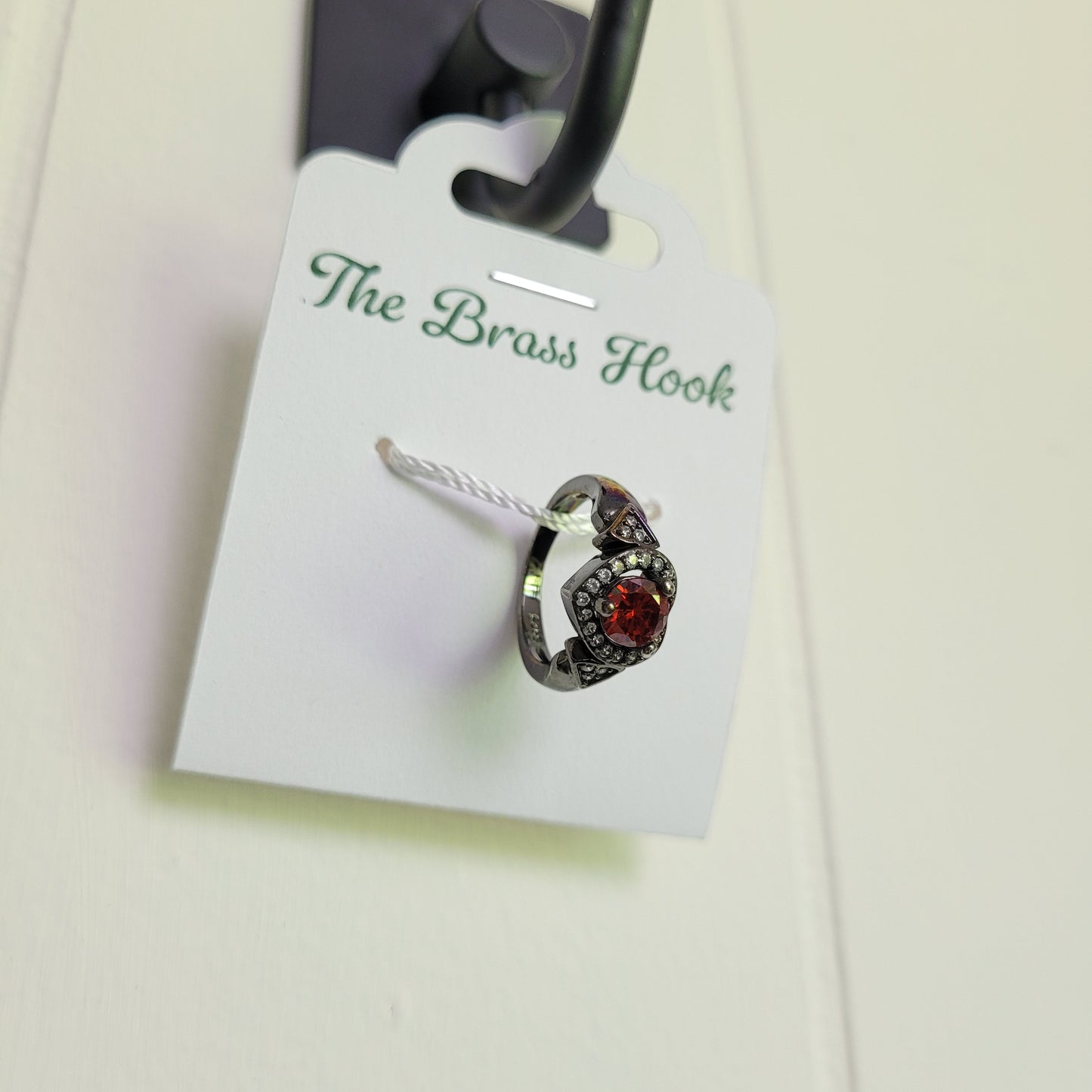 925 Sterling Silver Garnet-Style Ring