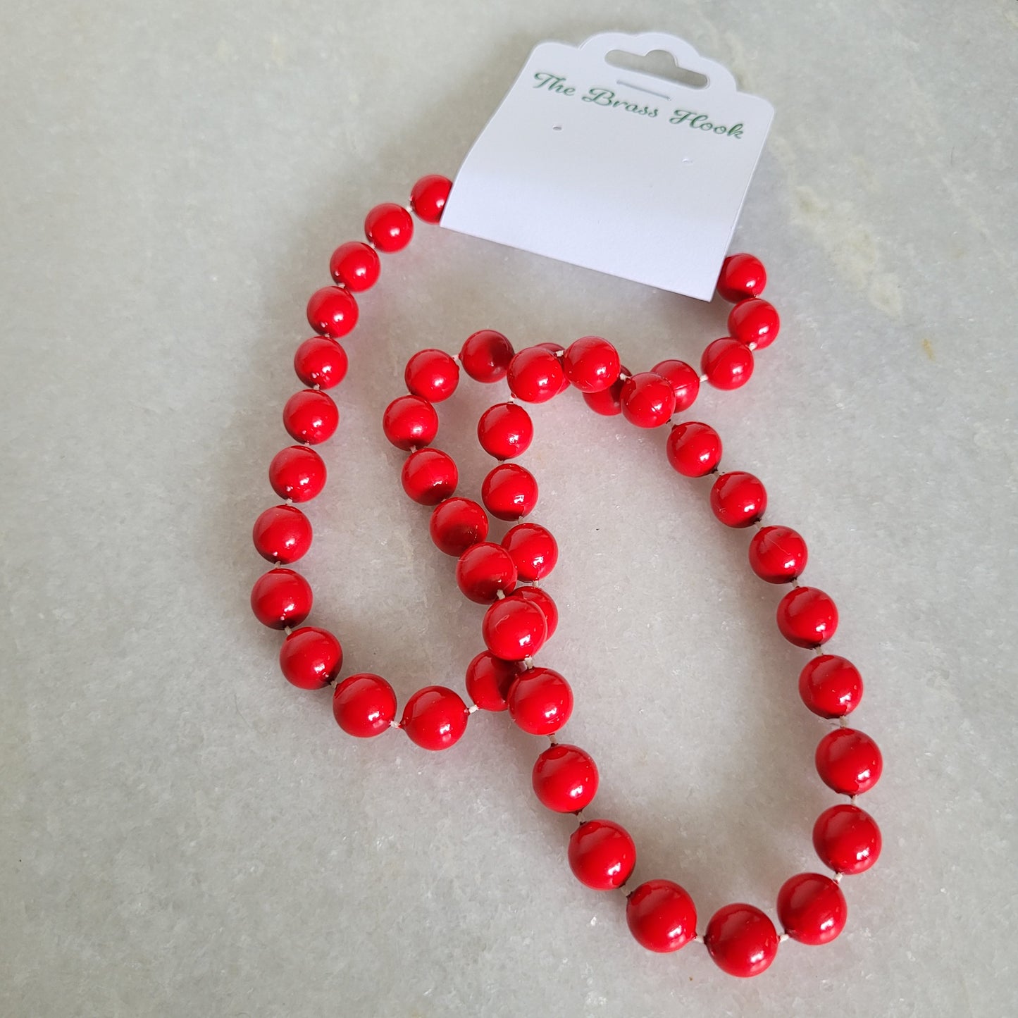 Vintage Red Beaded Statement Necklace