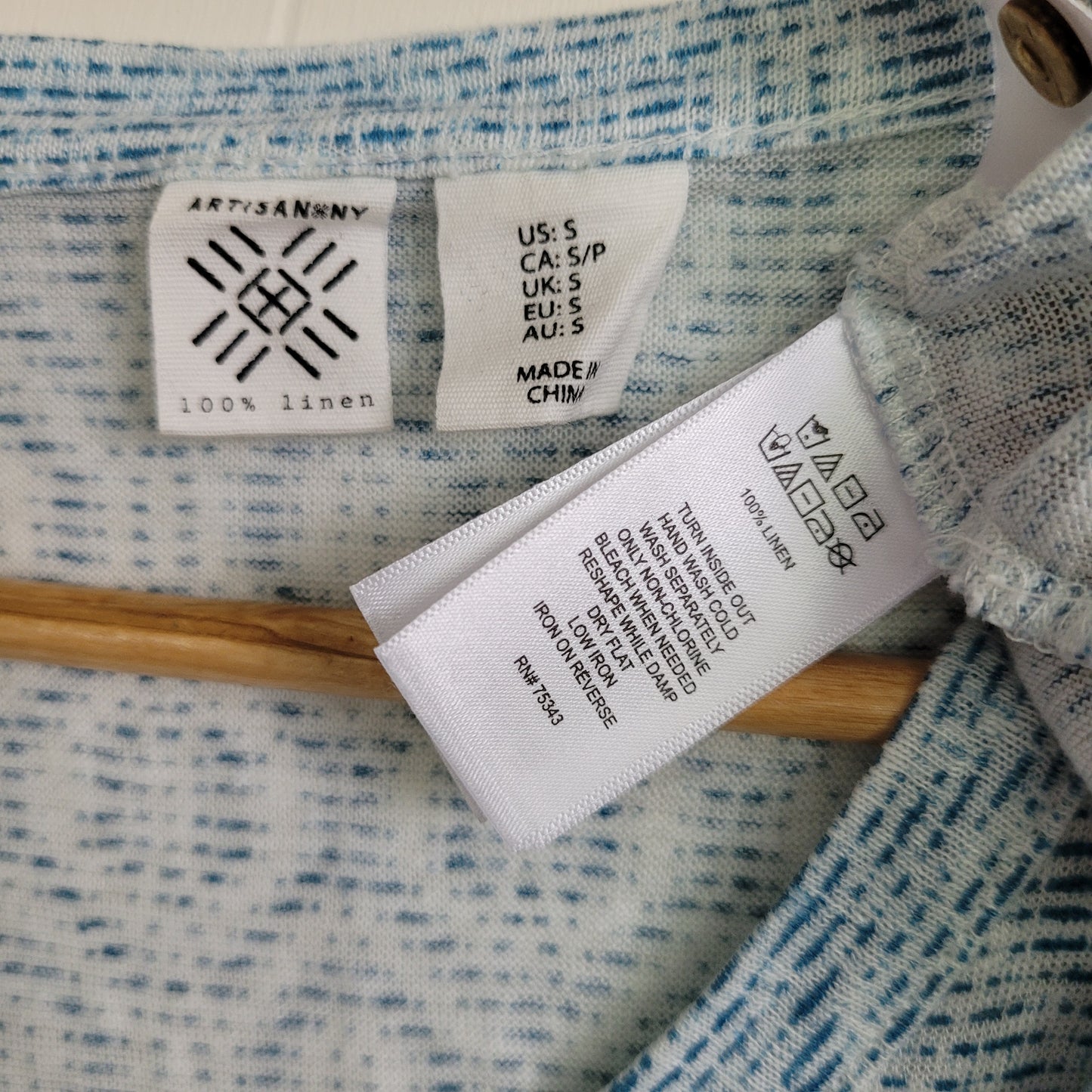 Blue Linen Tie-Front Tank - Artisan NY (Small)