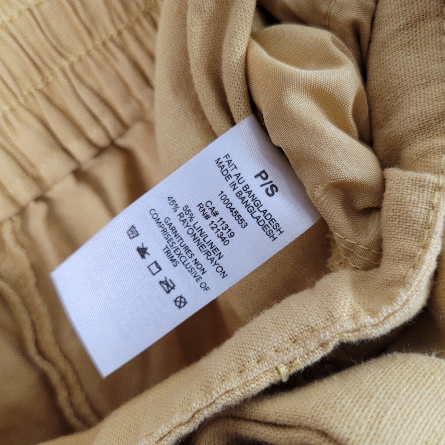 Mustard Linen Blend Paperbag Tie Waist Shorts - Dynamite (Small)