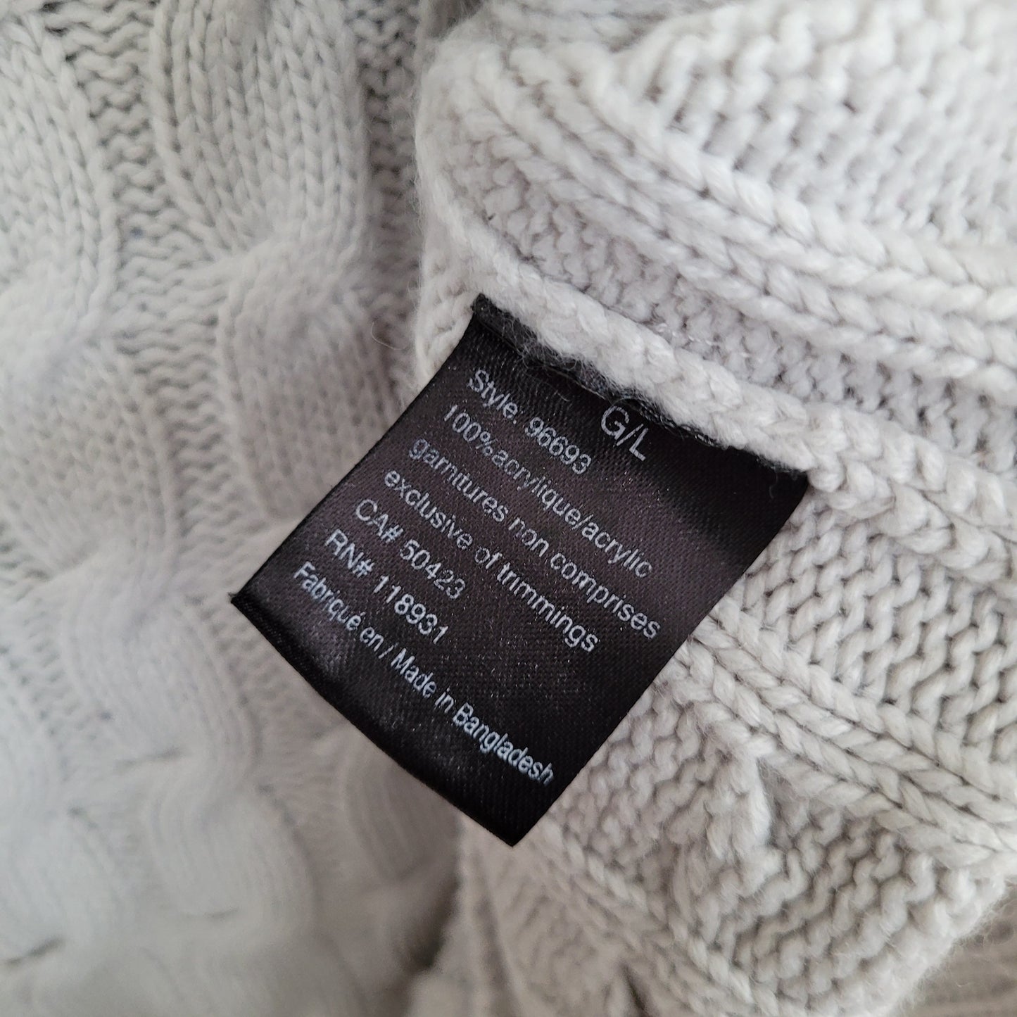 Grey Half Zip Knit Sweater - Guilty (Size L)