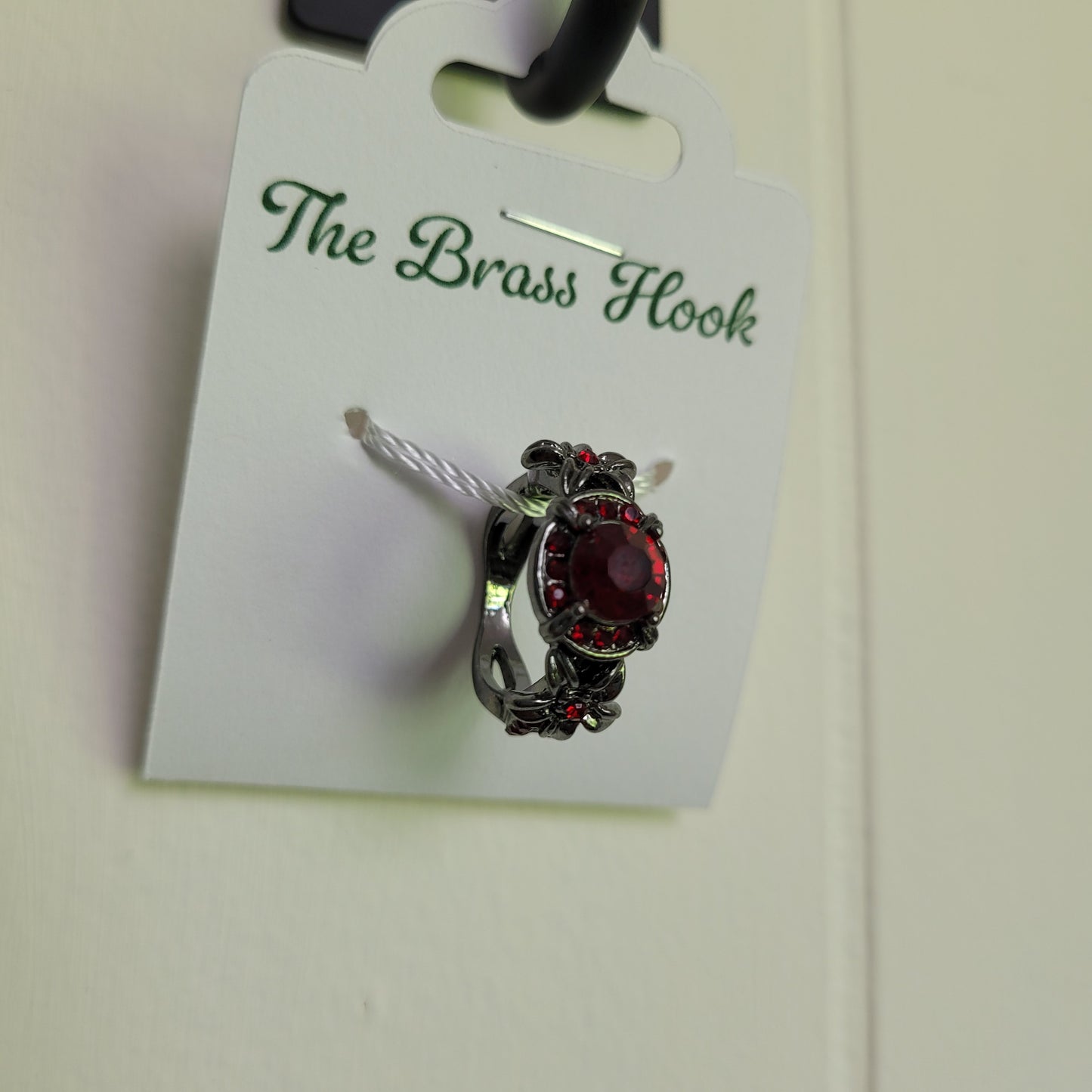 Red Crystal Vintage-Inspired Statement Ring