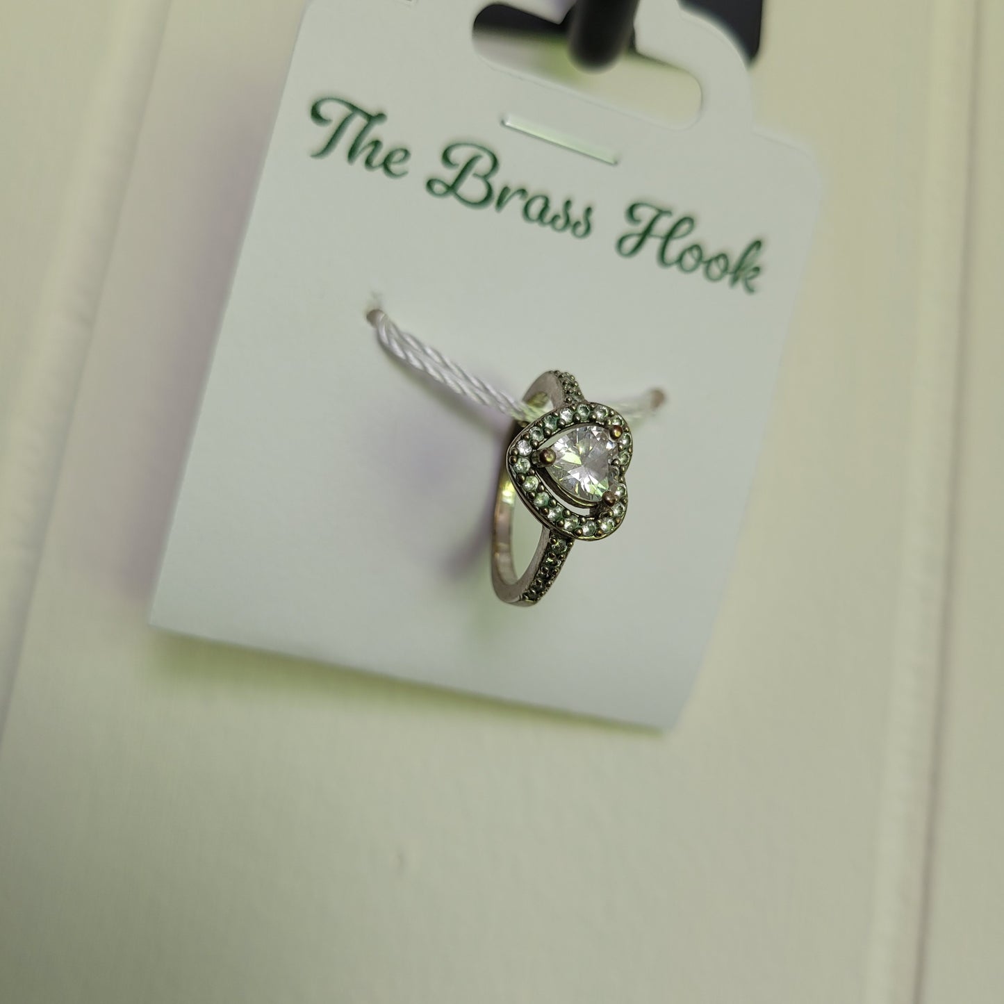 925 Sterling Silver Heart Halo Ring