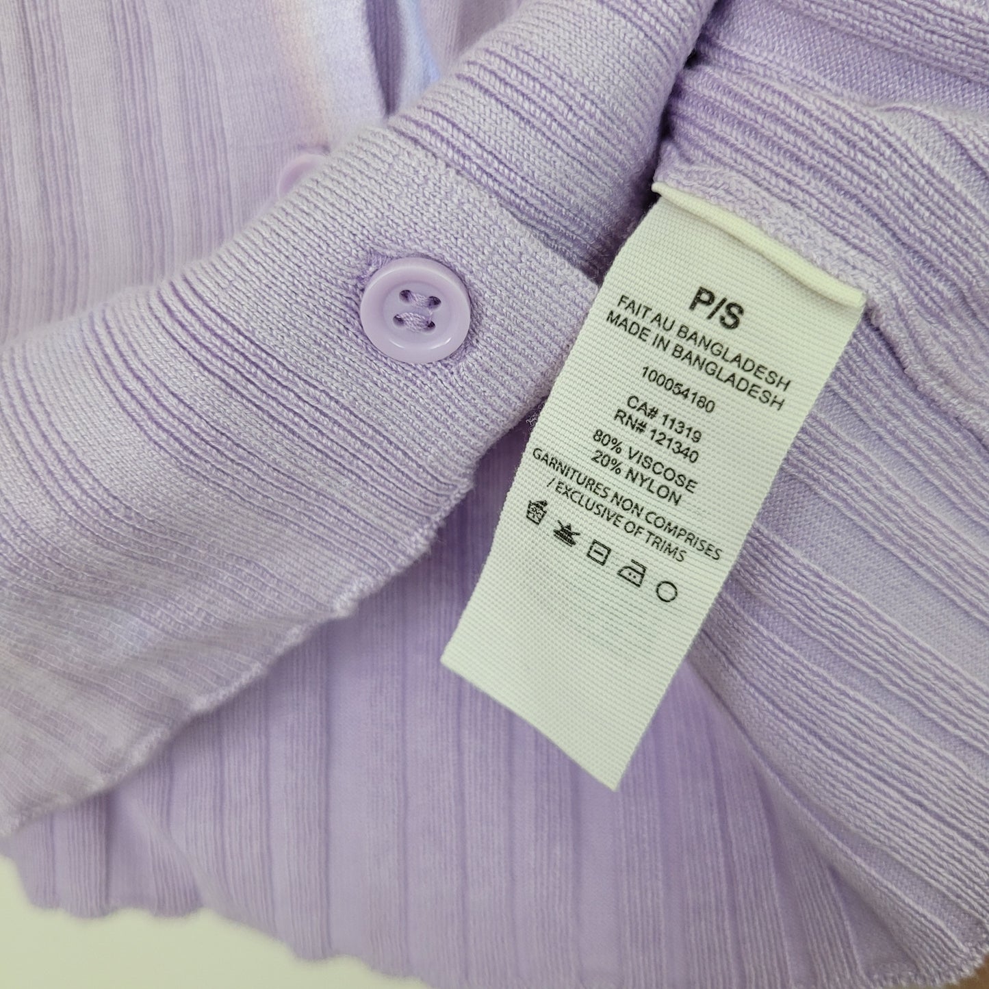 Lilac Ribbed Cropped Cardigan - Garage (Small)