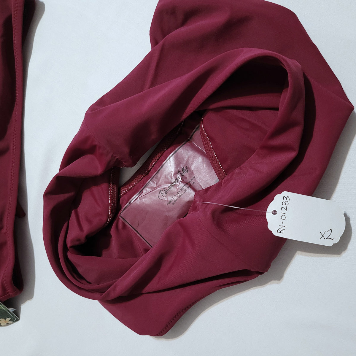 Burgundy High-Waisted Bikini Set - Blooming Jelly (S)