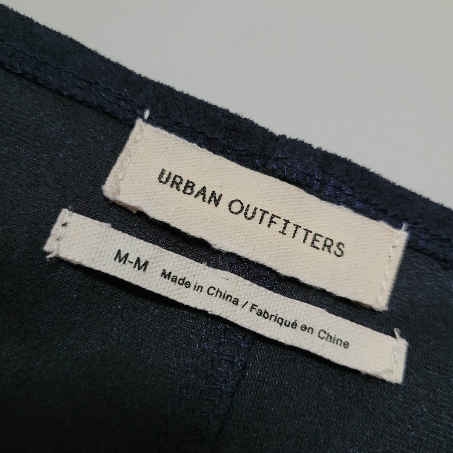 Navy Faux Suede Cropped Corset Tank - Urban Outfitters (M)