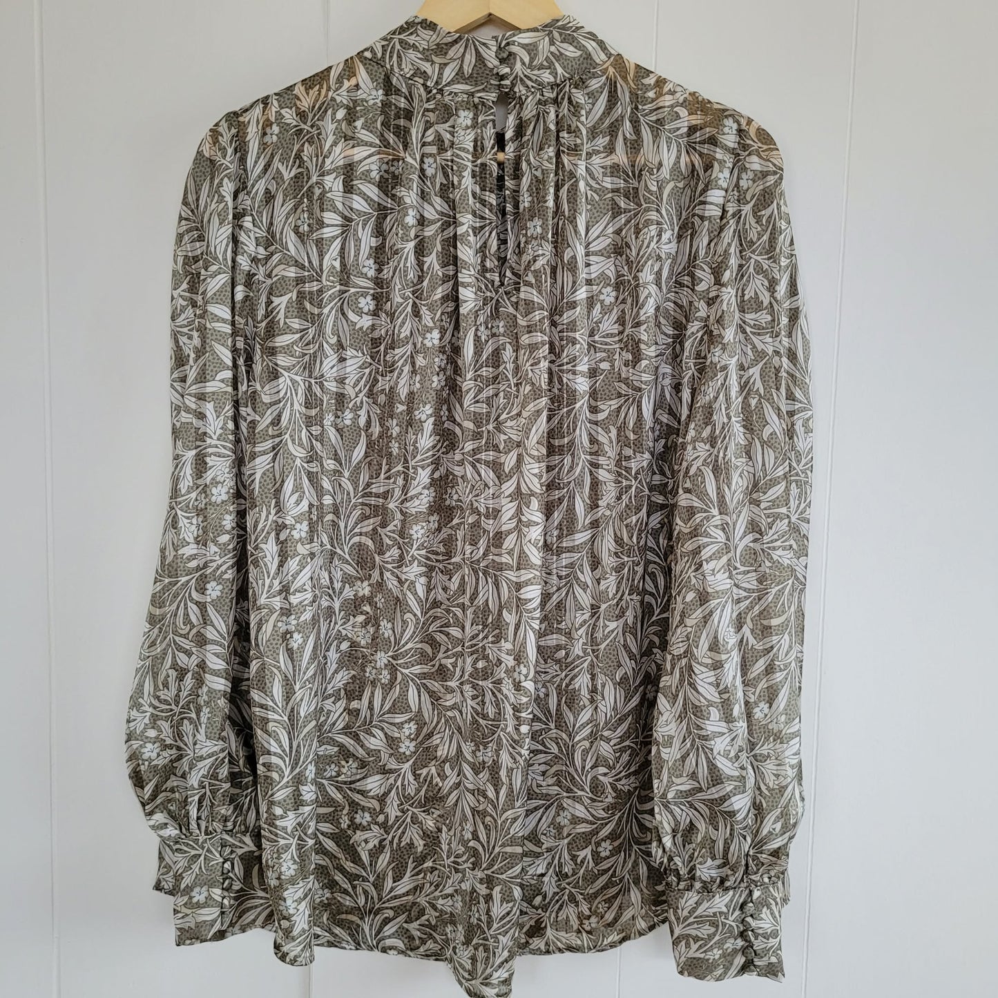Neutral Sheer Long Sleeve Blouse - H&M (XL)