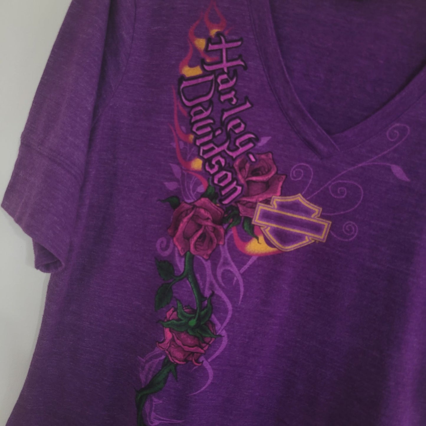 Purple Graphic Tee Y2K Thunder Bay Ontario - Harley-Davidson (L)
