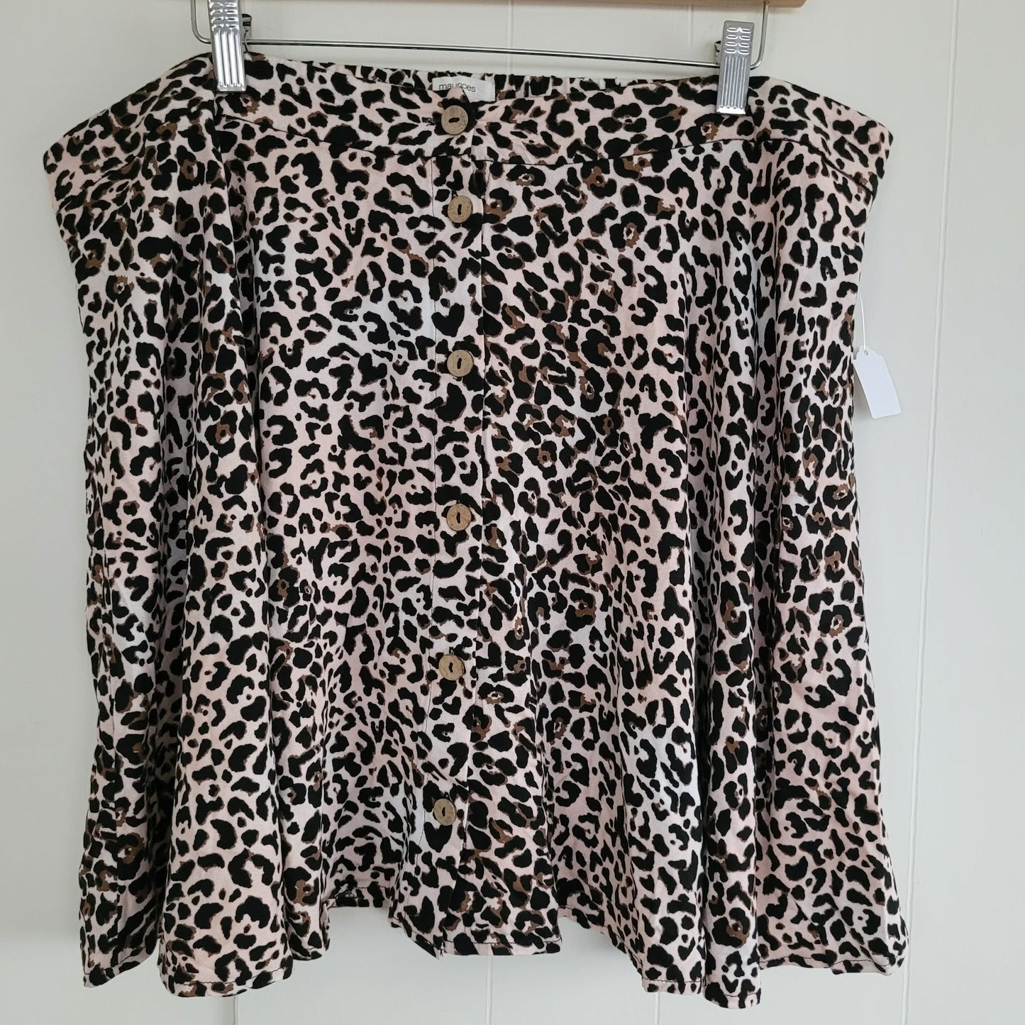 Leopard Print Button Front Mini Skirt - Maurices (XXL)