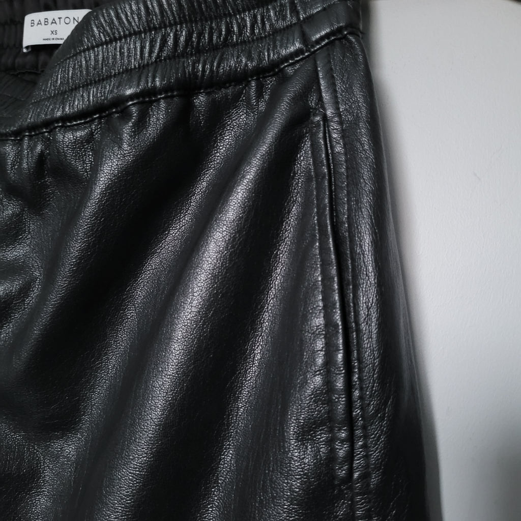 Babaton Faux Leather Mini Skirt - Size XS