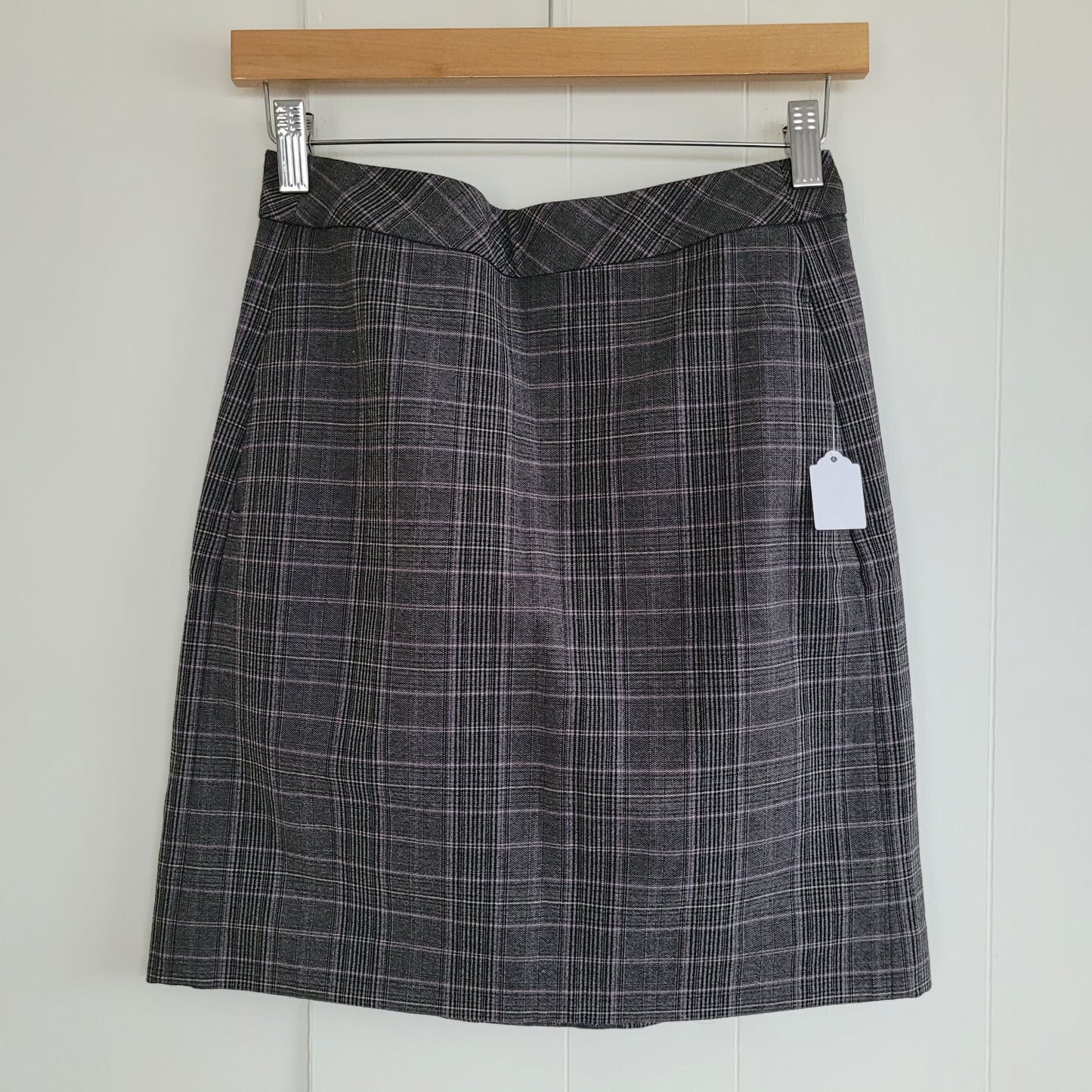 Grey/Purple Plaid Knee-Length Skirt - RW & Co (Size 0)