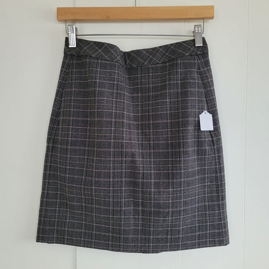 Grey/Purple Plaid Knee-Length Skirt - RW & Co (Size 0)