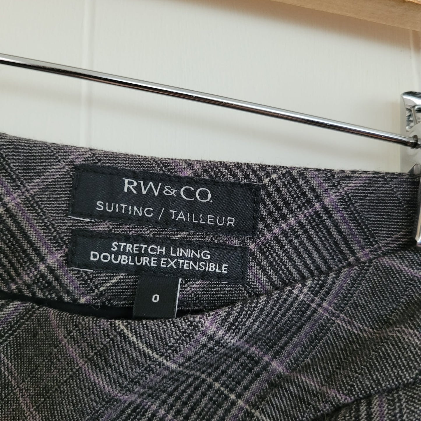 Grey/Purple Plaid Knee-Length Skirt - RW & Co (Size 0)
