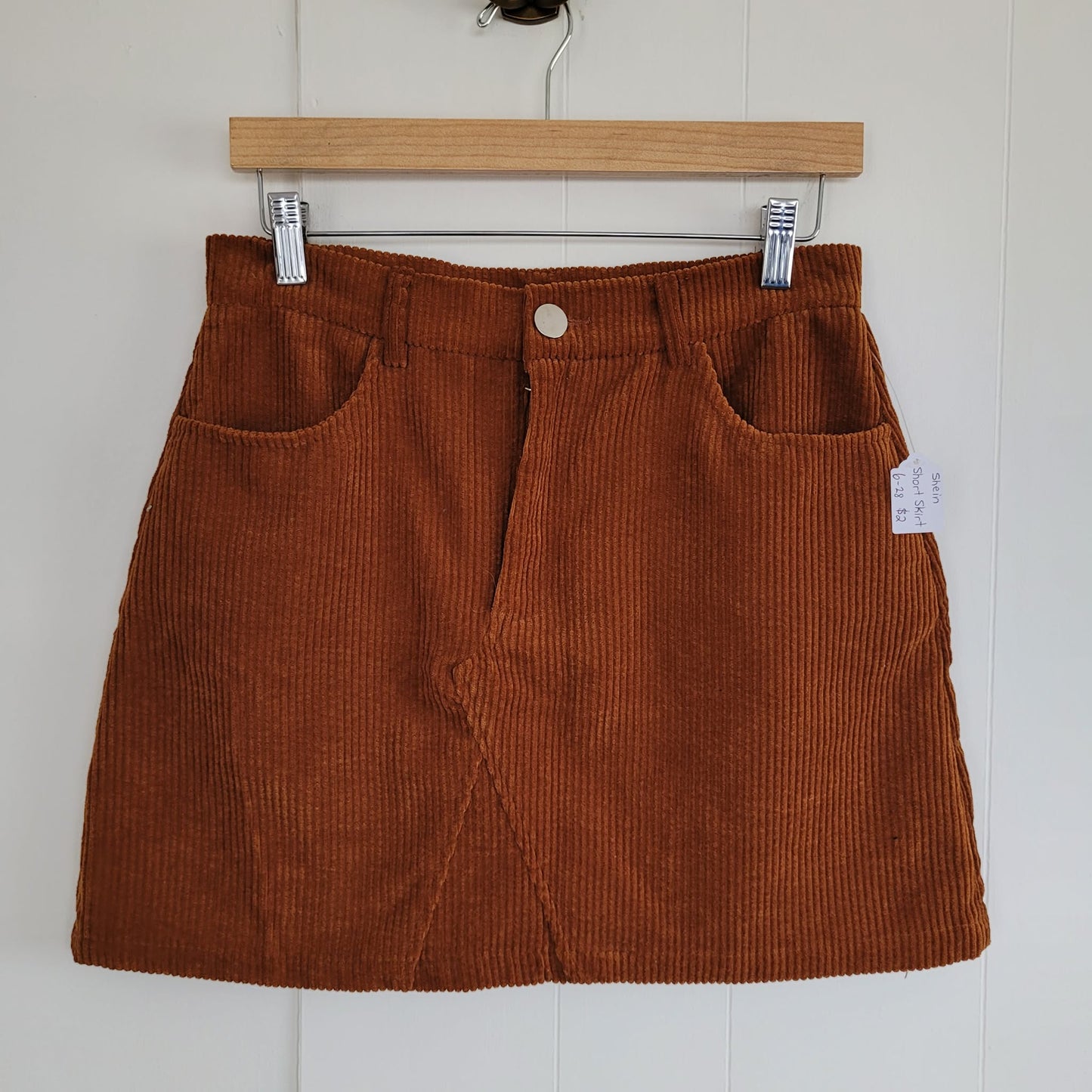 Rust Brown Corduroy Mini Skirt - Shein (Size 6)